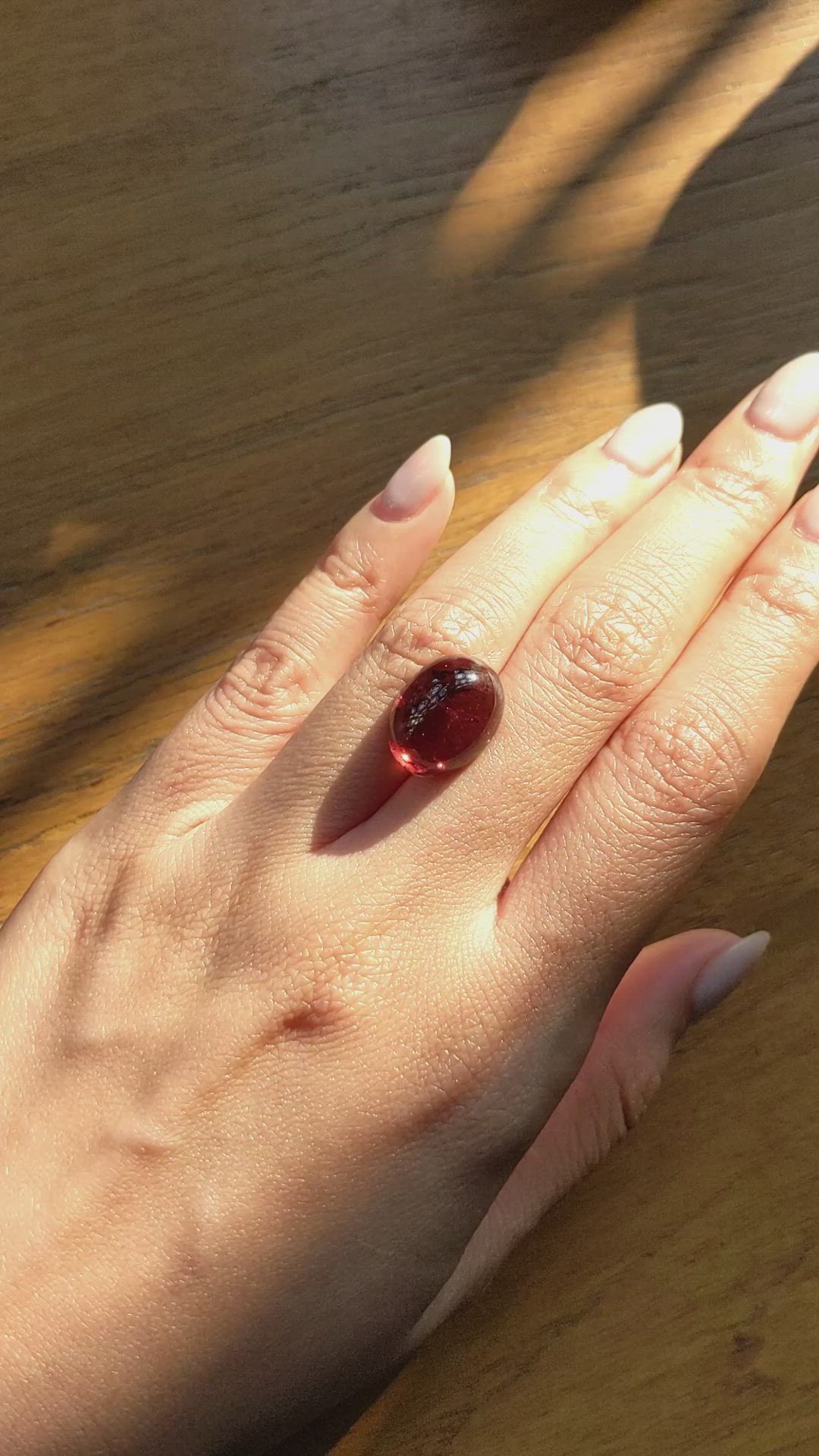 12.54 Ct. Cabochon Rubellite Tourmaline from Brazil Size Video