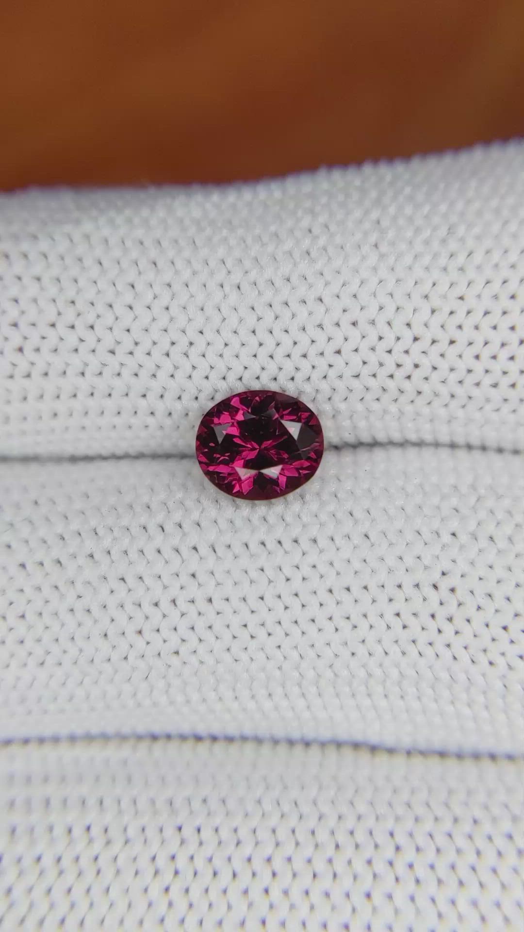 1.39 Ct. Garnet from Ceylon (Sri Lanka) Size Video