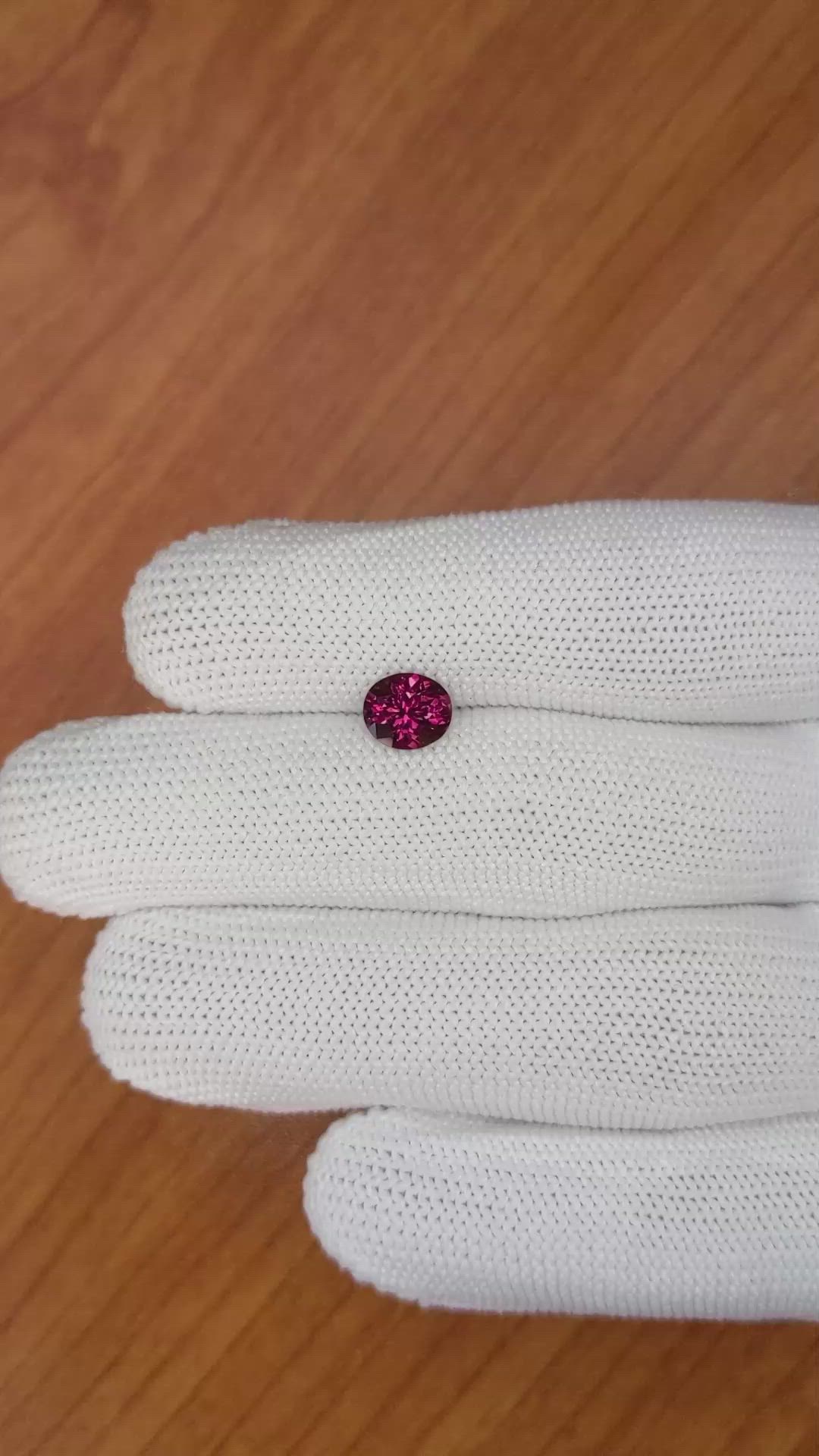 1.39 Ct. Garnet from Ceylon (Sri Lanka) Size Video