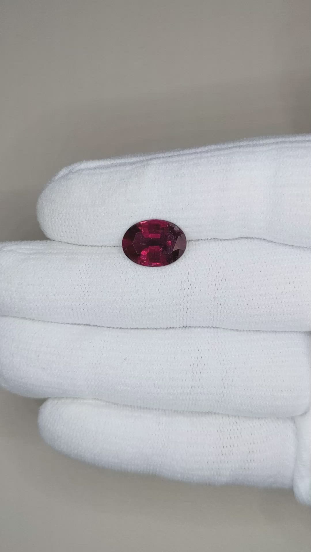 3.42 Ct. Rubellite Tourmaline from Brazil Size Video