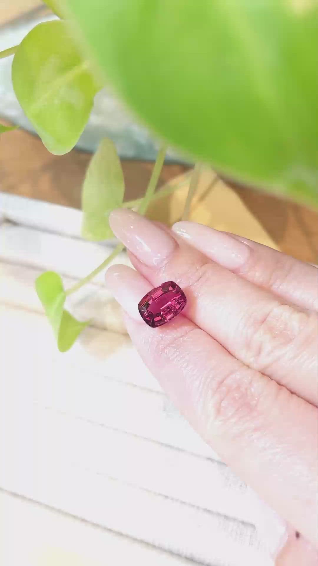 4.47 Ct. Rubellite Tourmaline from Brazil Size Video
