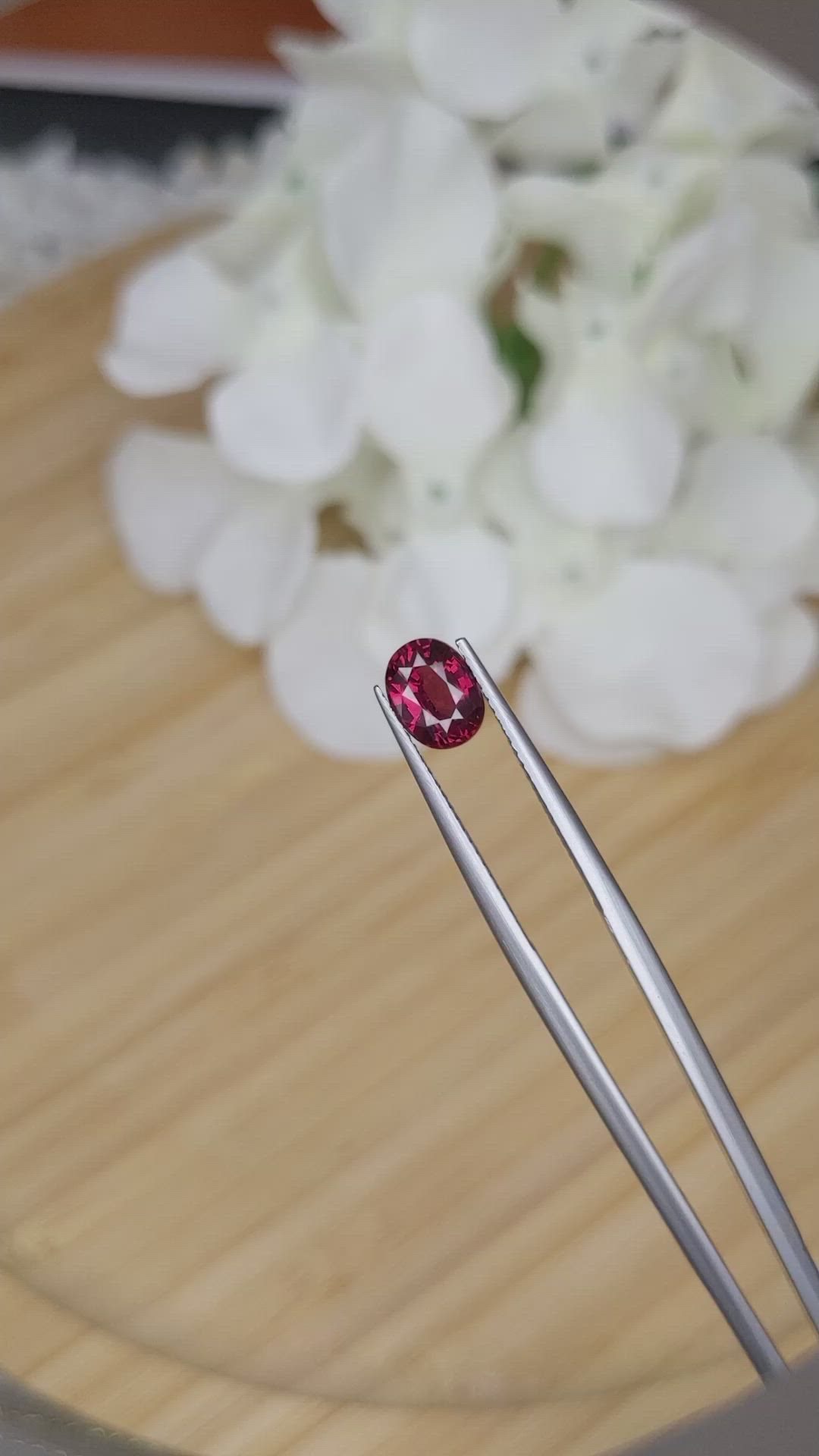 1.38 Ct. Rhodolite Garnet from Ceylon (Sri Lanka) Size Video