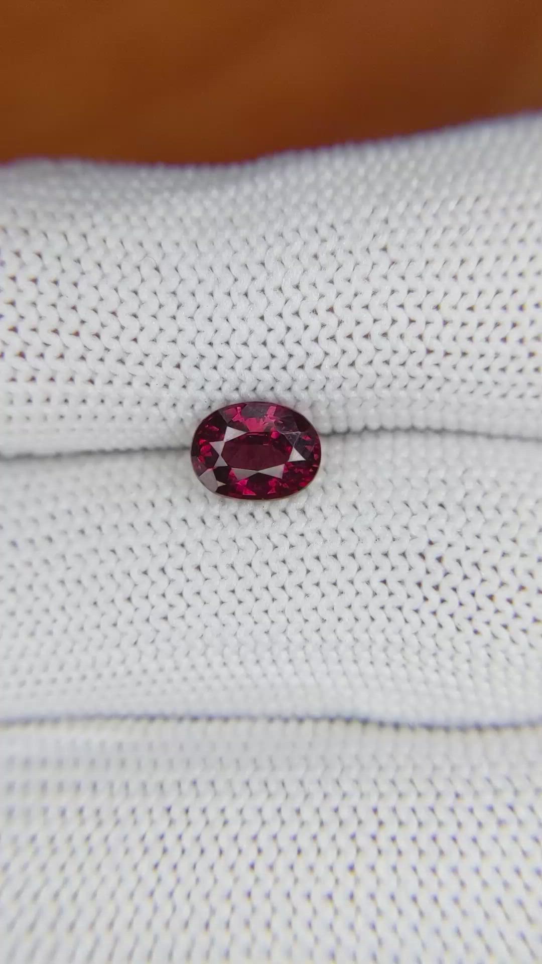 1.38 Ct. Rhodolite Garnet from Ceylon (Sri Lanka) Size Video