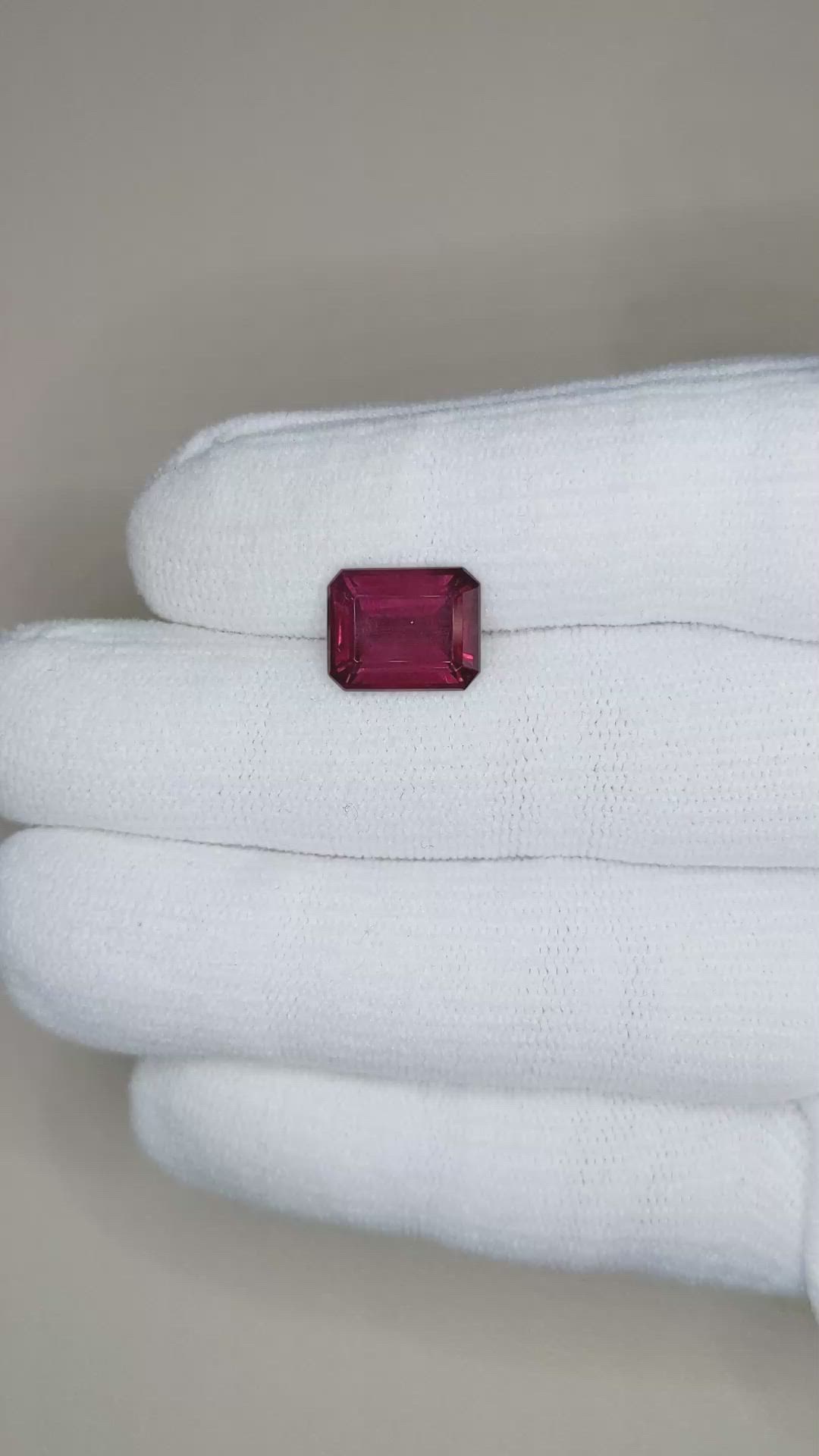 5.26 Ct. Rubellite Tourmaline from Brazil Size Video