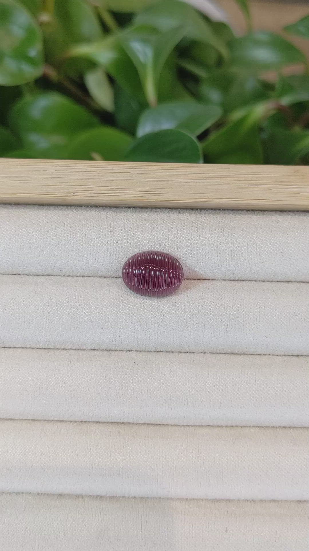 6.20 Ct. Cabochon Rubellite Tourmaline from Brazil Size Video
