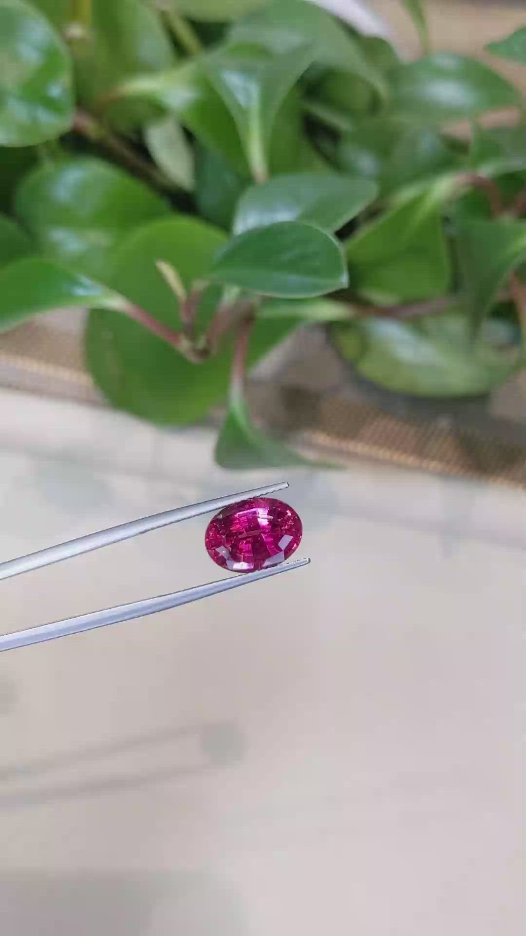 5.70 Ct. Rubellite Tourmaline from Brazil Size Video