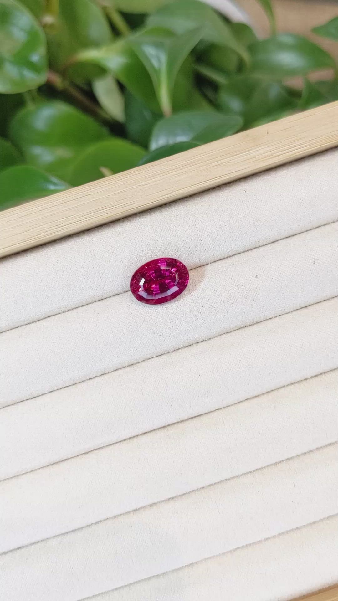 5.70 Ct. Rubellite Tourmaline from Brazil Size Video