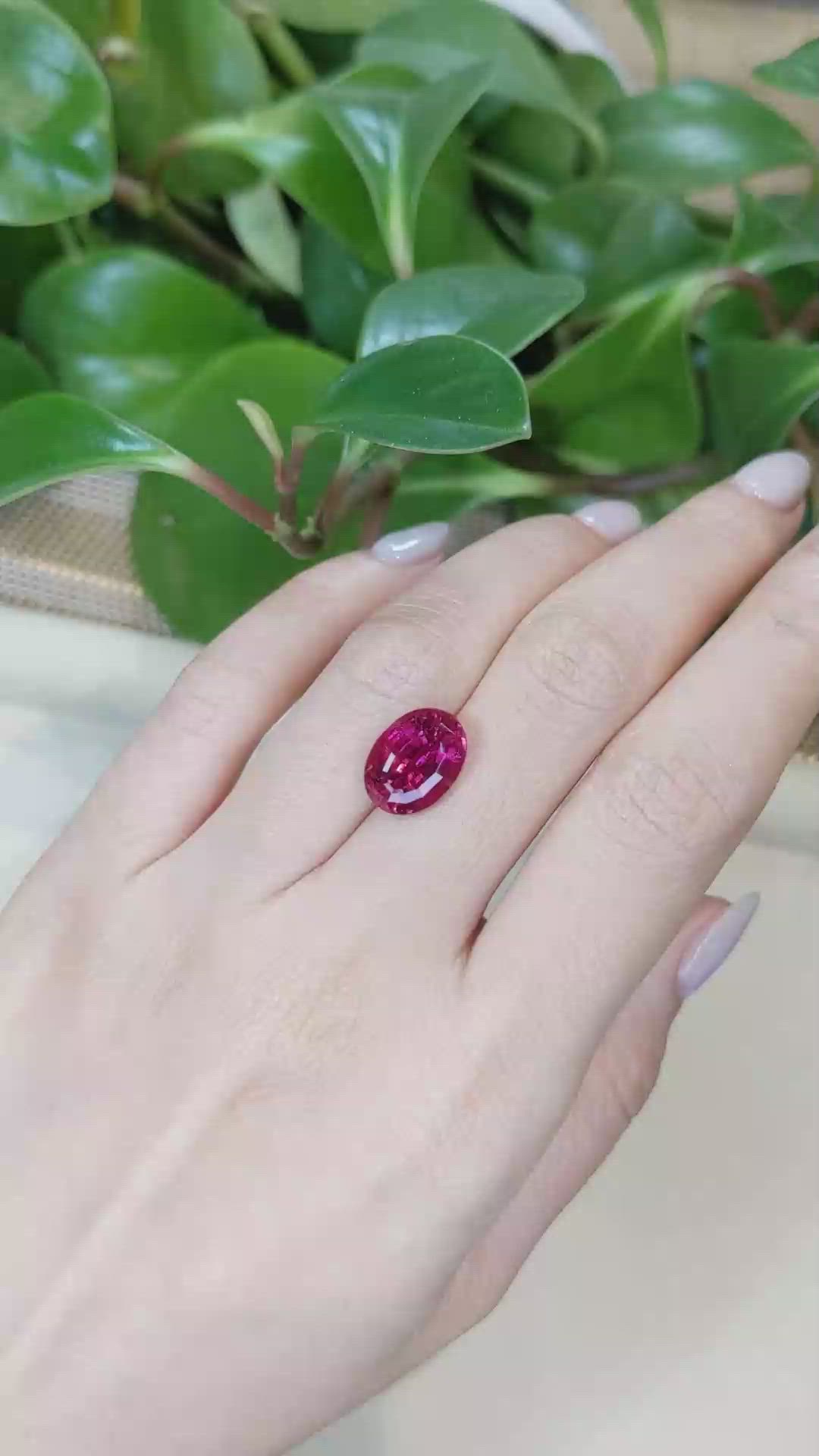 5.70 Ct. Rubellite Tourmaline from Brazil Size Video