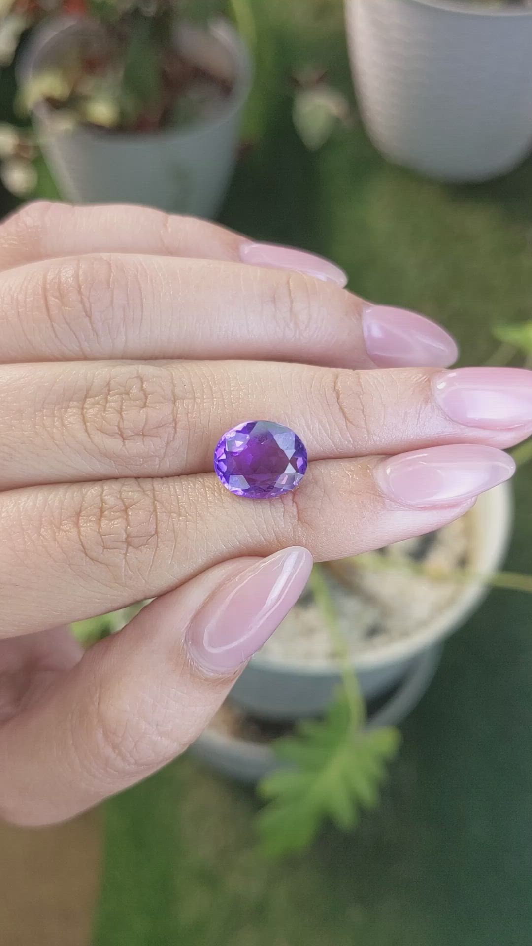 3.97 Ct. Amethyst from Ceylon (Sri Lanka) Size Video