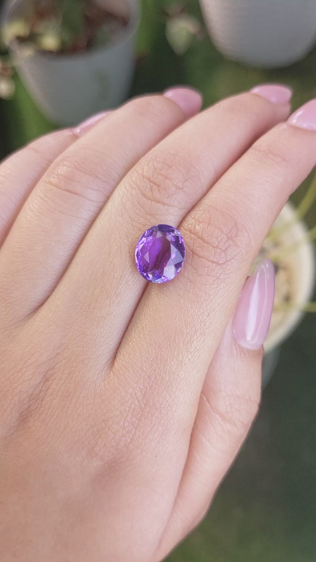 3.97 Ct. Amethyst from Ceylon (Sri Lanka) Size Video