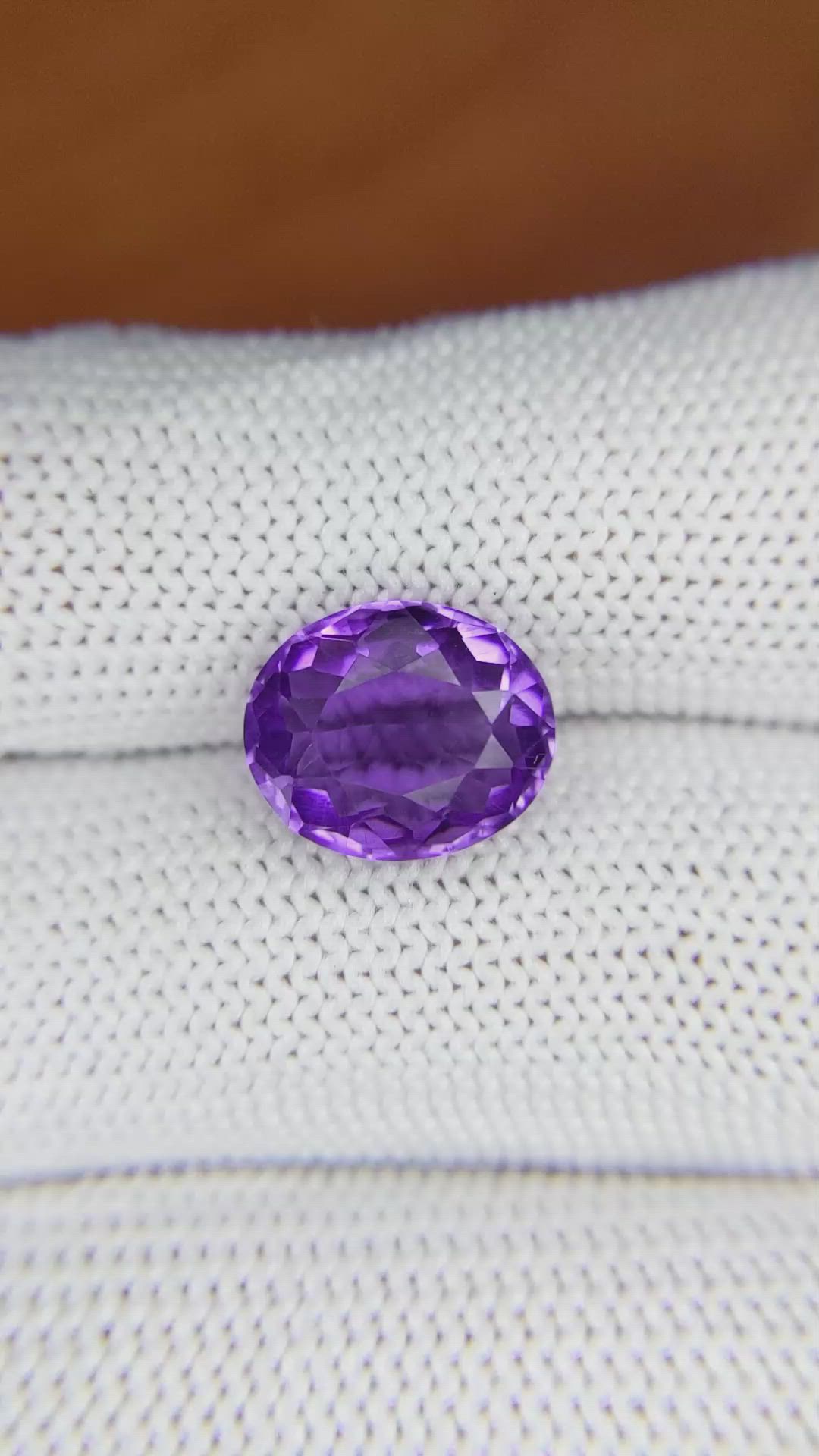 3.97 Ct. Amethyst from Ceylon (Sri Lanka) Size Video