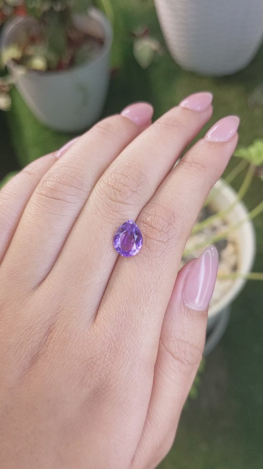 2.26 Ct. Amethyst from Ceylon (Sri Lanka) Size Video