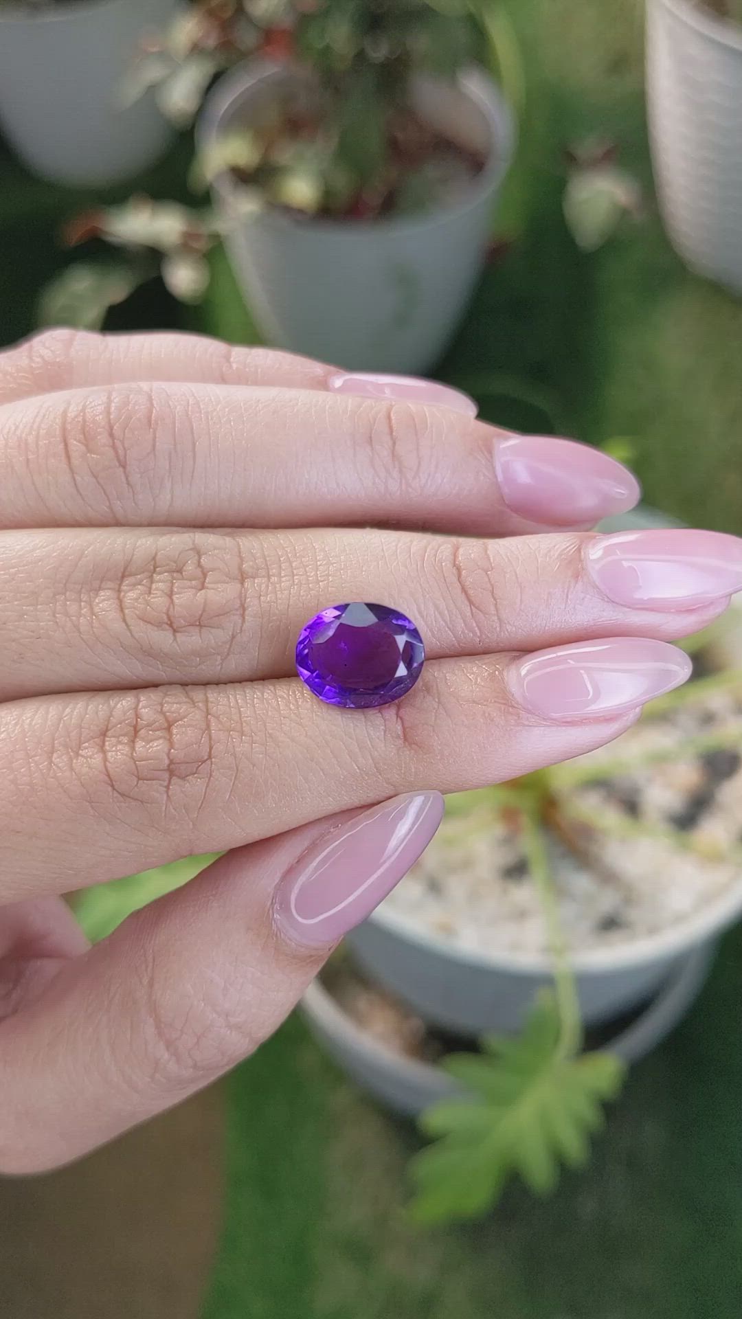4.29 Ct. Amethyst from Ceylon (Sri Lanka) Size Video
