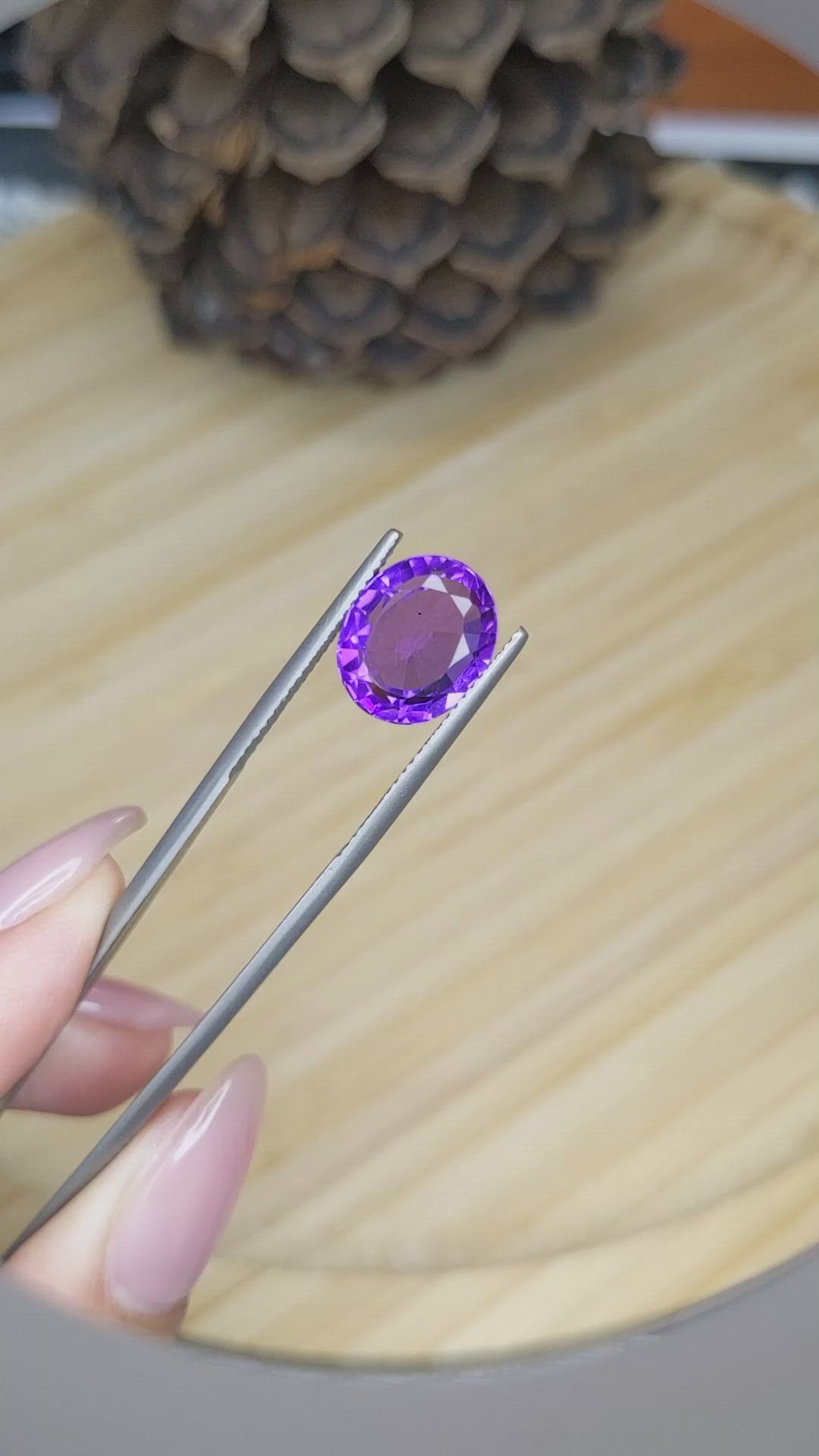 4.29 Ct. Amethyst from Ceylon (Sri Lanka) Size Video