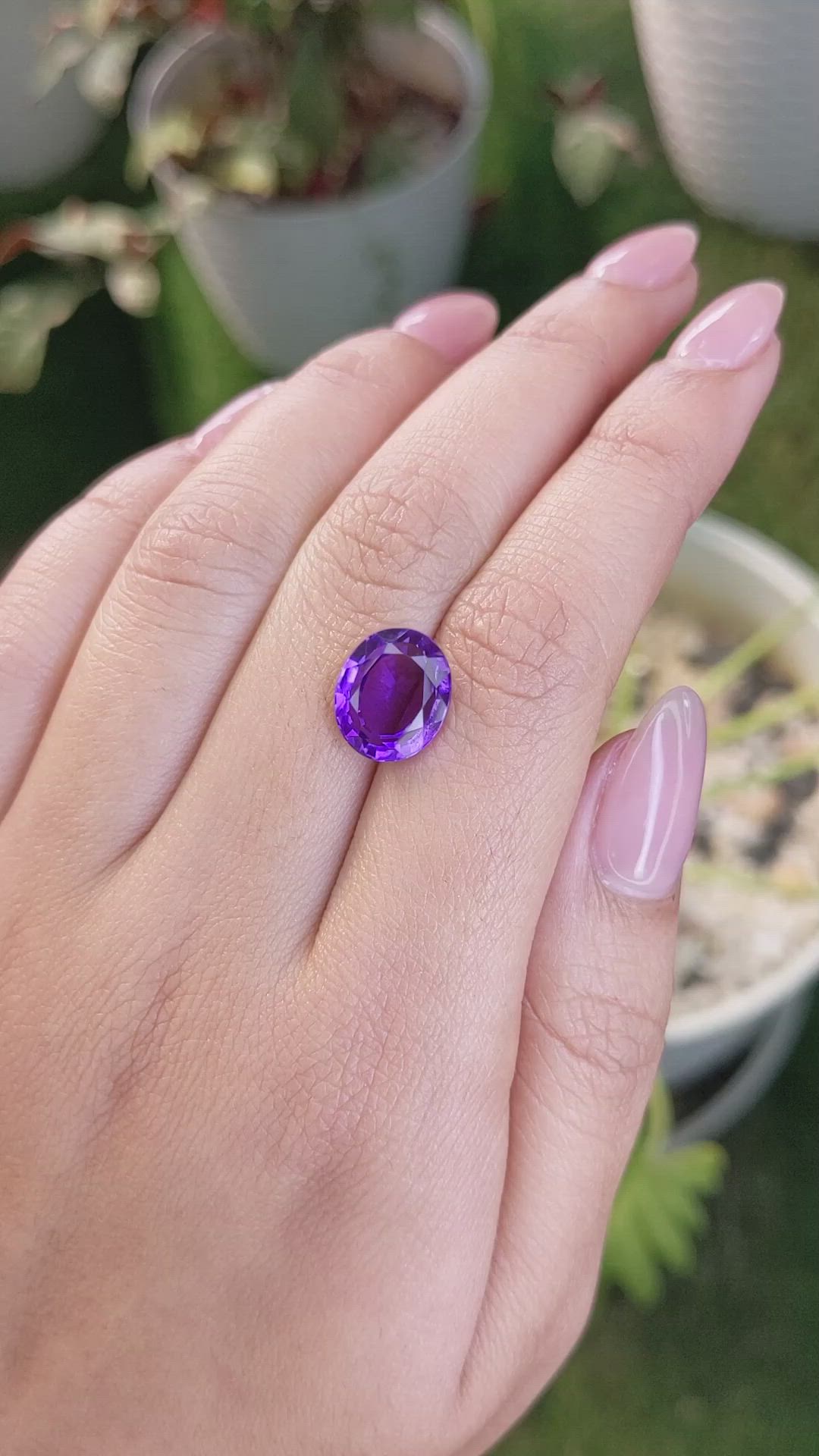 4.29 Ct. Amethyst from Ceylon (Sri Lanka) Size Video