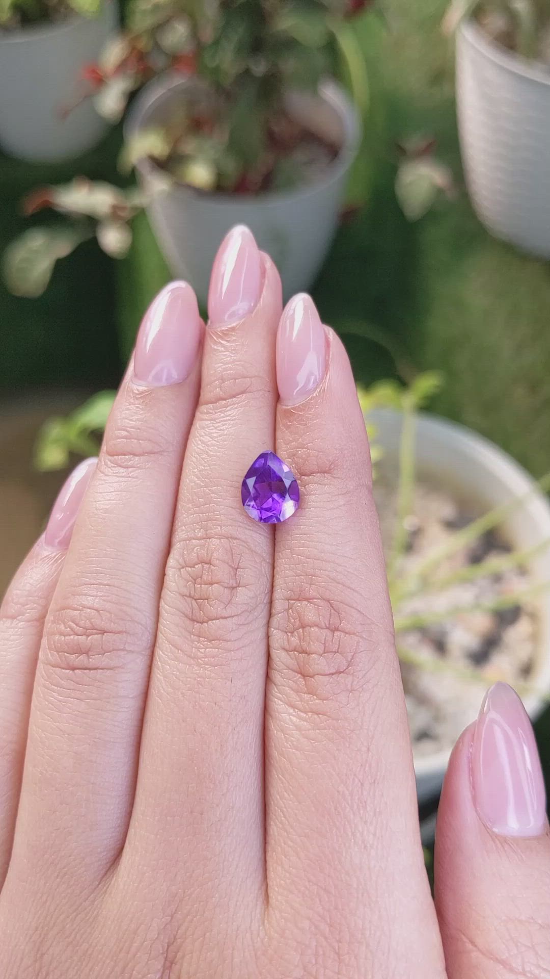 2.13 Ct. Amethyst from Ceylon (Sri Lanka) Size Video
