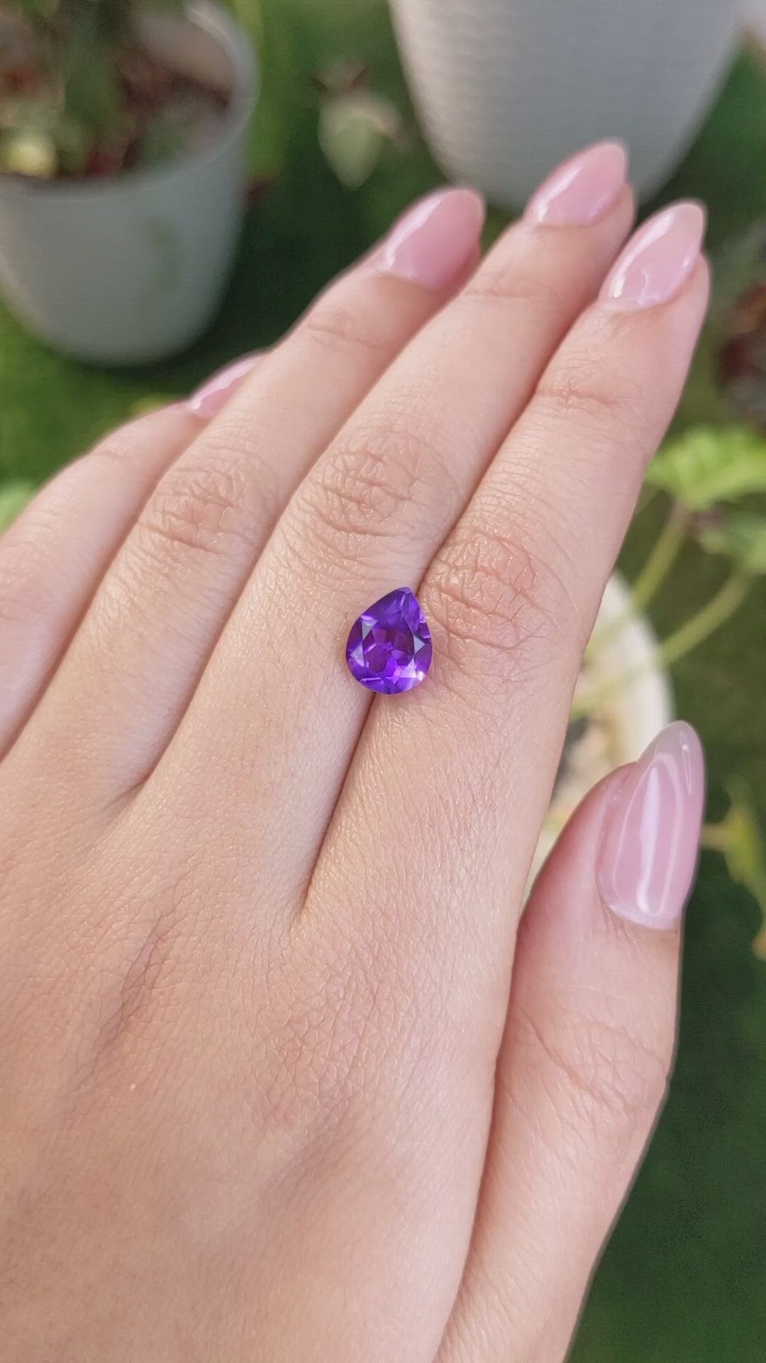 2.13 Ct. Amethyst from Ceylon (Sri Lanka) Size Video