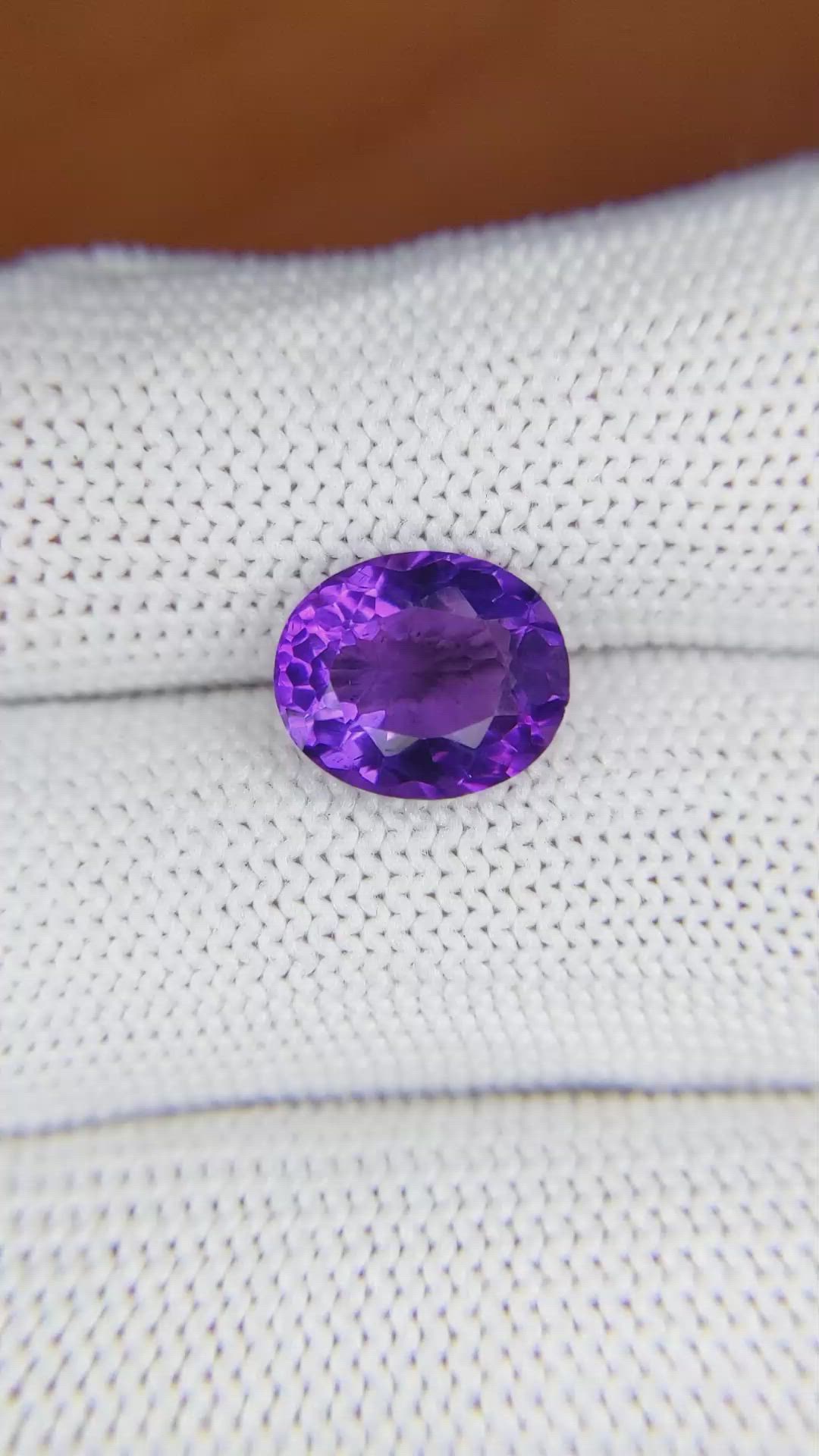 2.82 Ct. Amethyst from Ceylon (Sri Lanka) Size Video