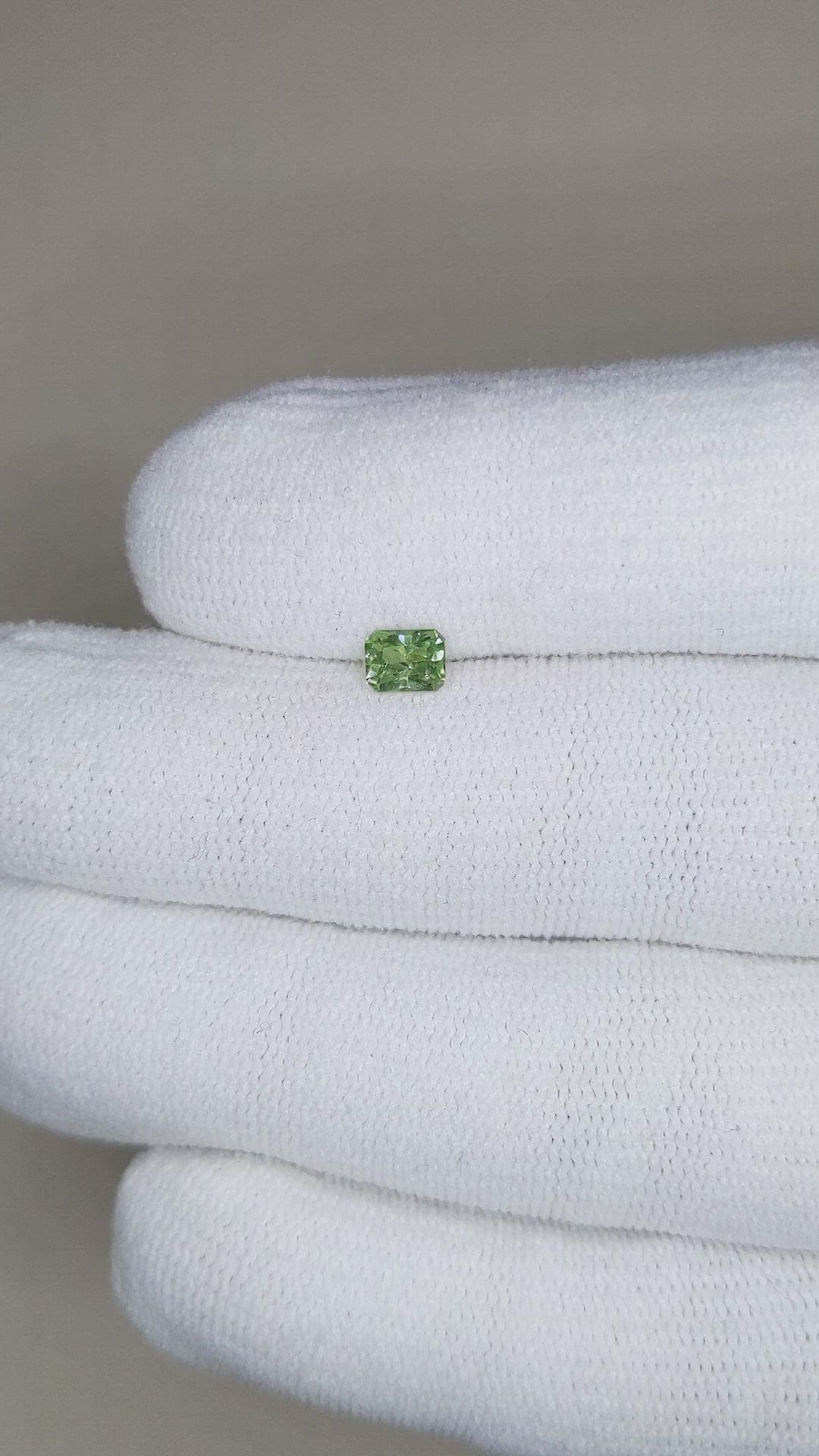 0.46 Ct. Demantoid Garnet from Namibia Size Video