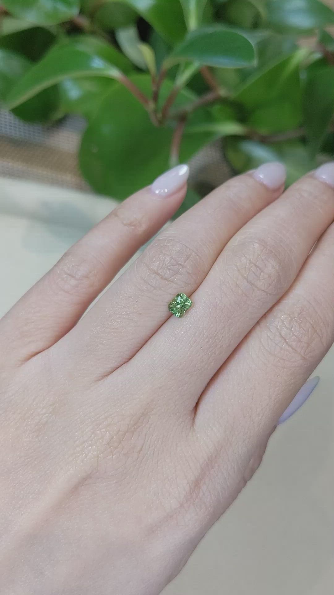 0.55 Ct. Demantoid Garnet from Namibia Size Video
