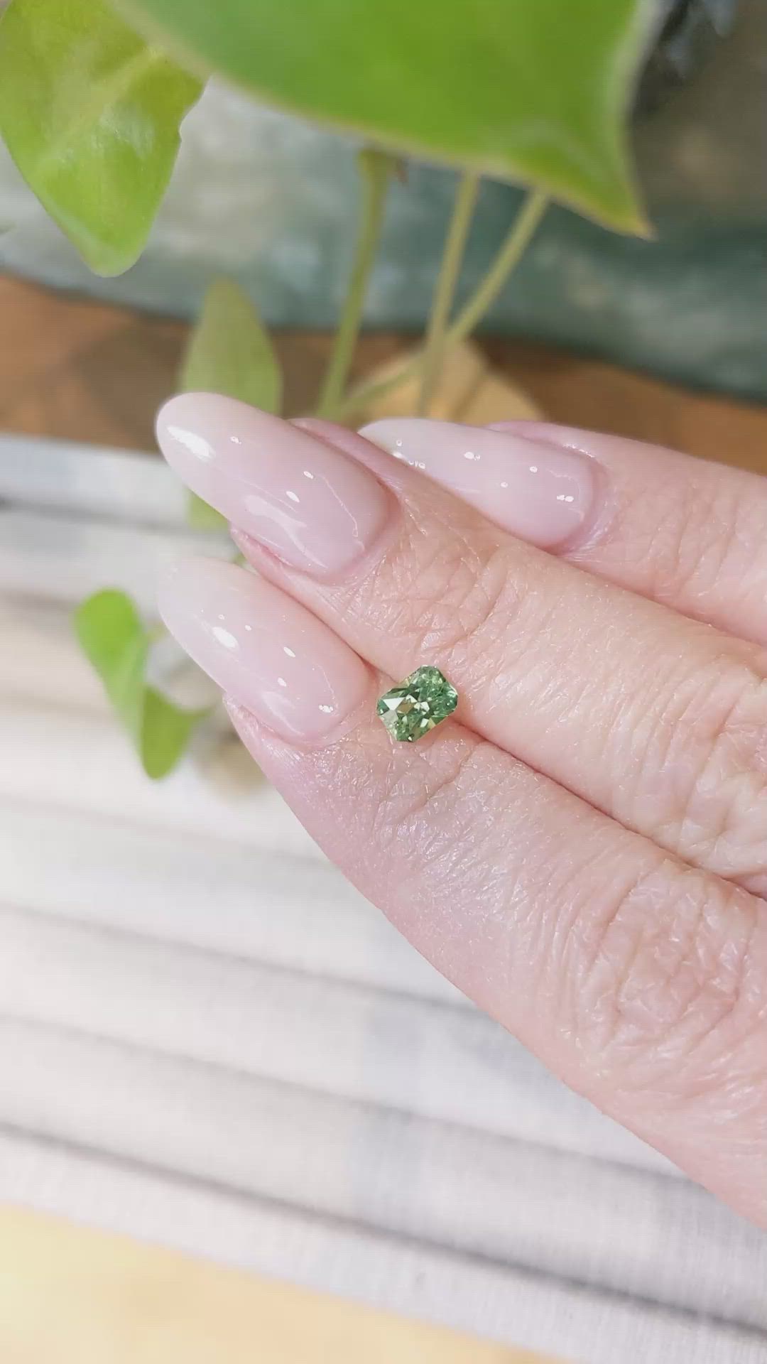 0.61 Ct. Demantoid Garnet from Namibia Size Video