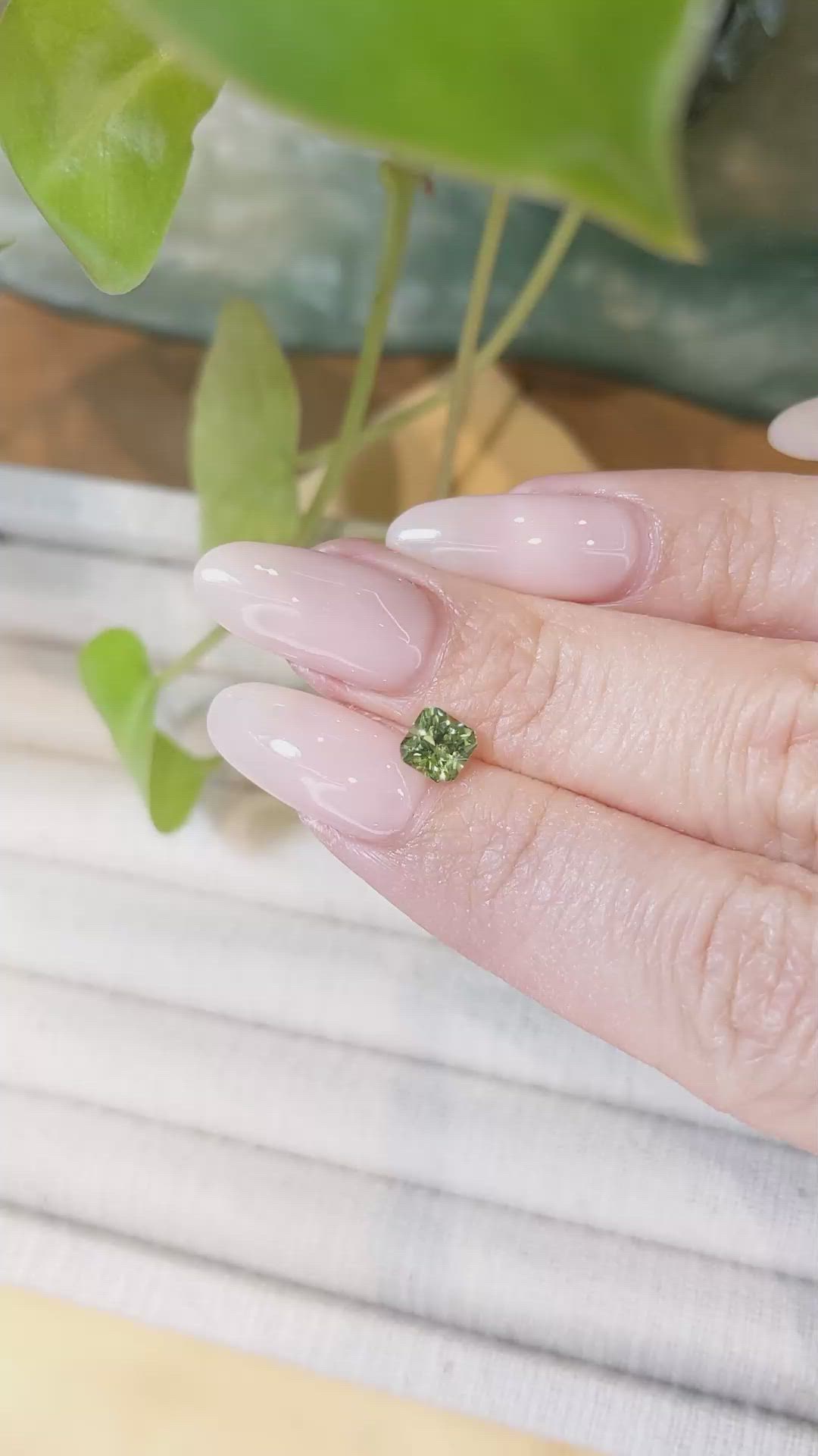 0.77 Ct. Demantoid Garnet from Namibia Size Video