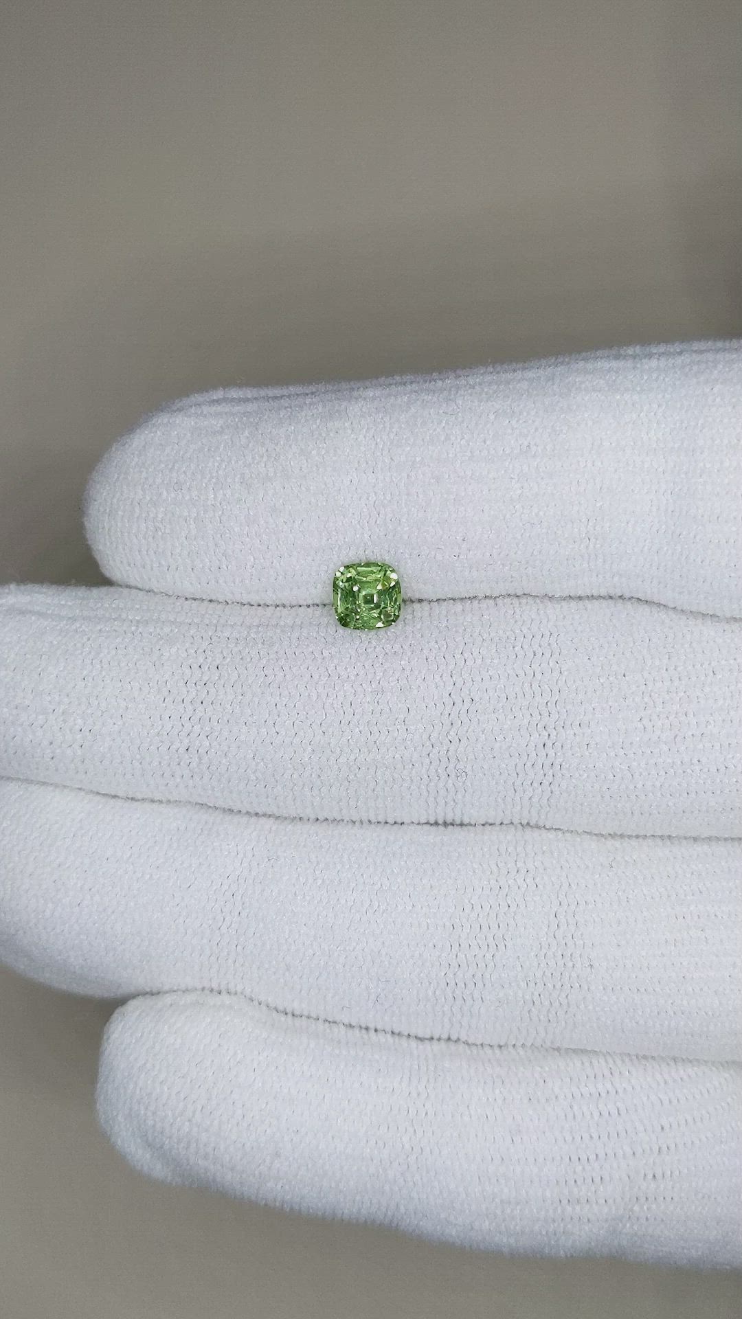 0.80 Ct. Demantoid Garnet from Namibia Size Video