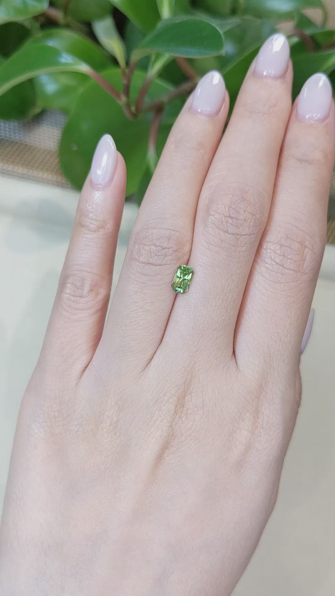 0.81 Ct. Demantoid Garnet from Namibia Size Video