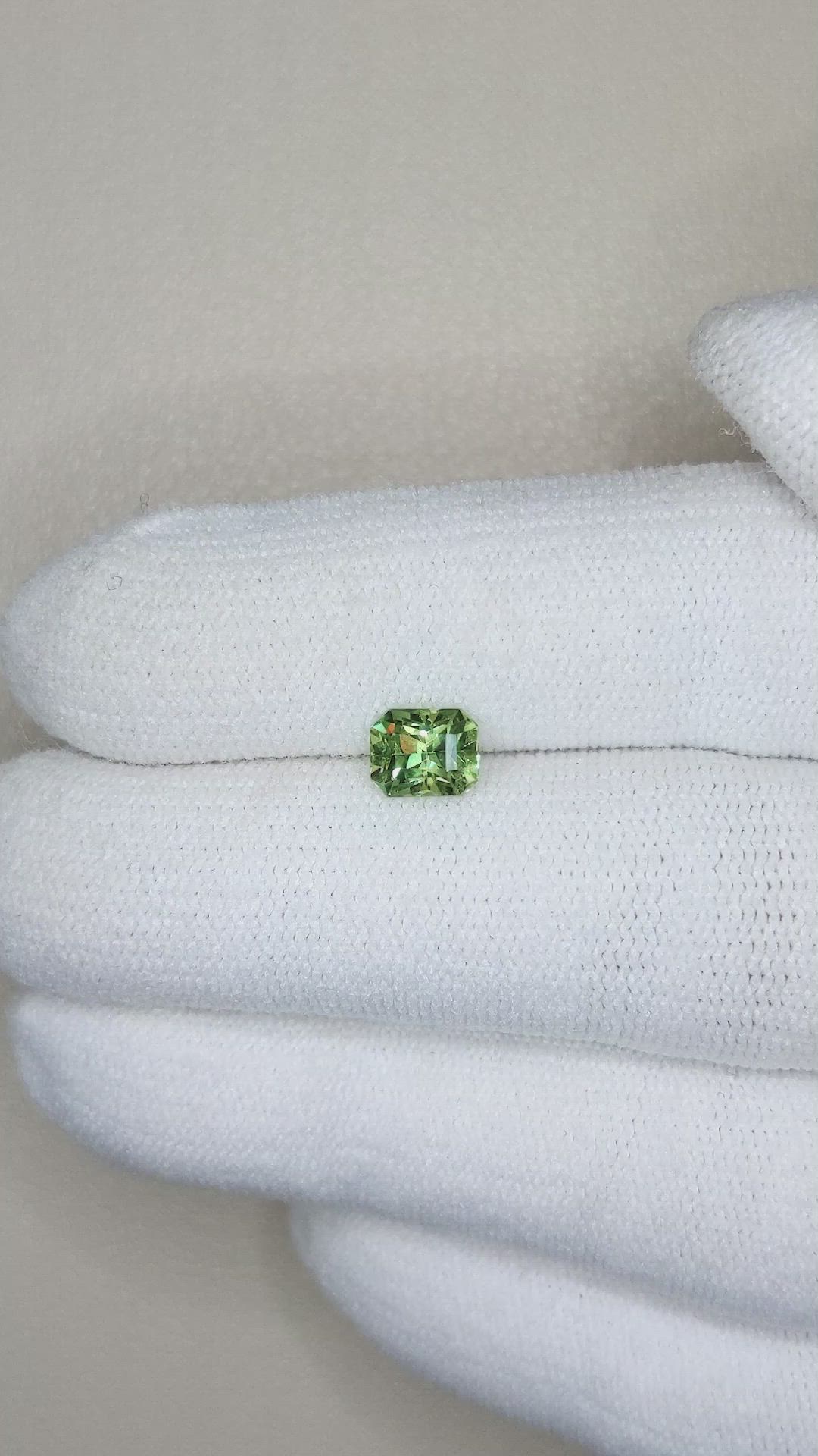 0.96 Ct. Demantoid Garnet from Namibia Size Video