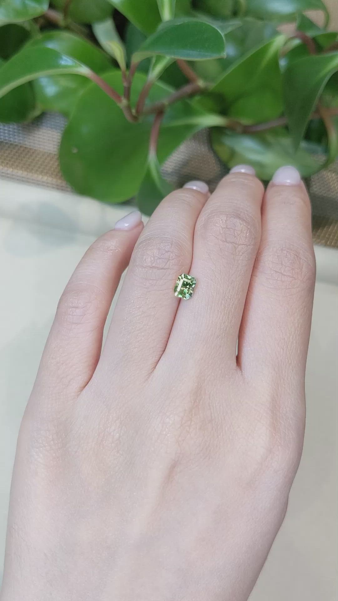 0.96 Ct. Demantoid Garnet from Namibia Size Video