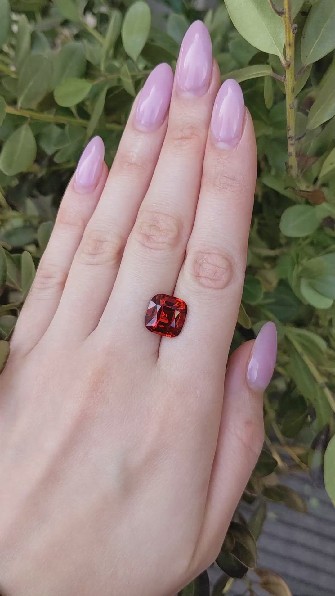 8.65 Ct. Malaya Garnet from Madagascar Size Video