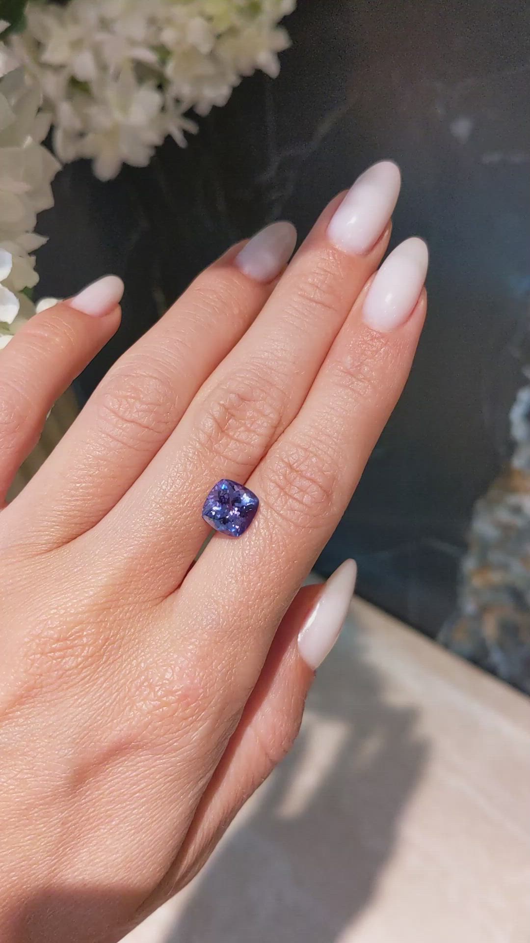 2.92 Ct. Violetish Blue Tanzanite from Tanzania Size Video