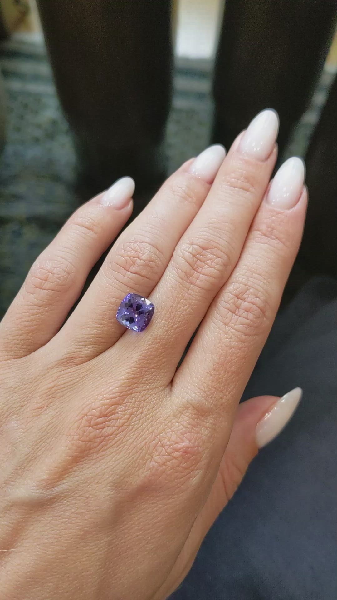 2.92 Ct. Violetish Blue Tanzanite from Tanzania Size Video