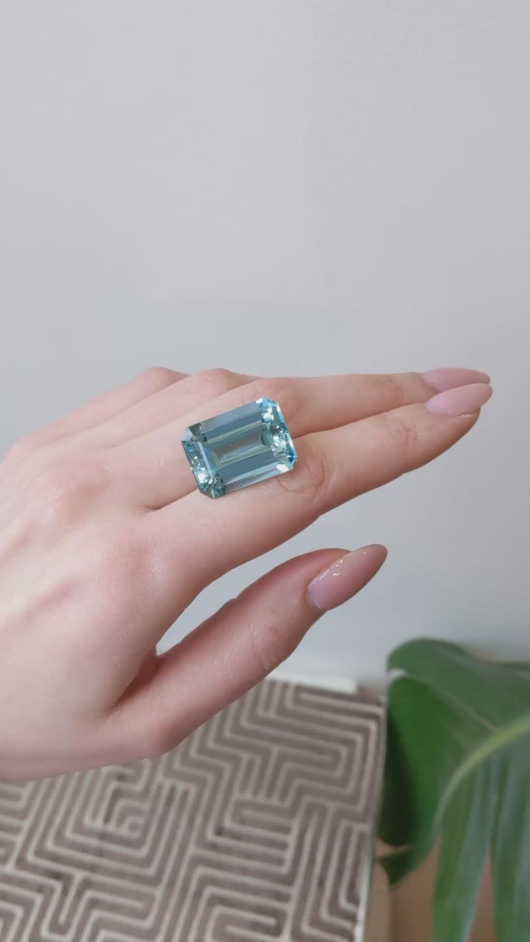 32.69 Ct. Aquamarine from Brazil Size Video