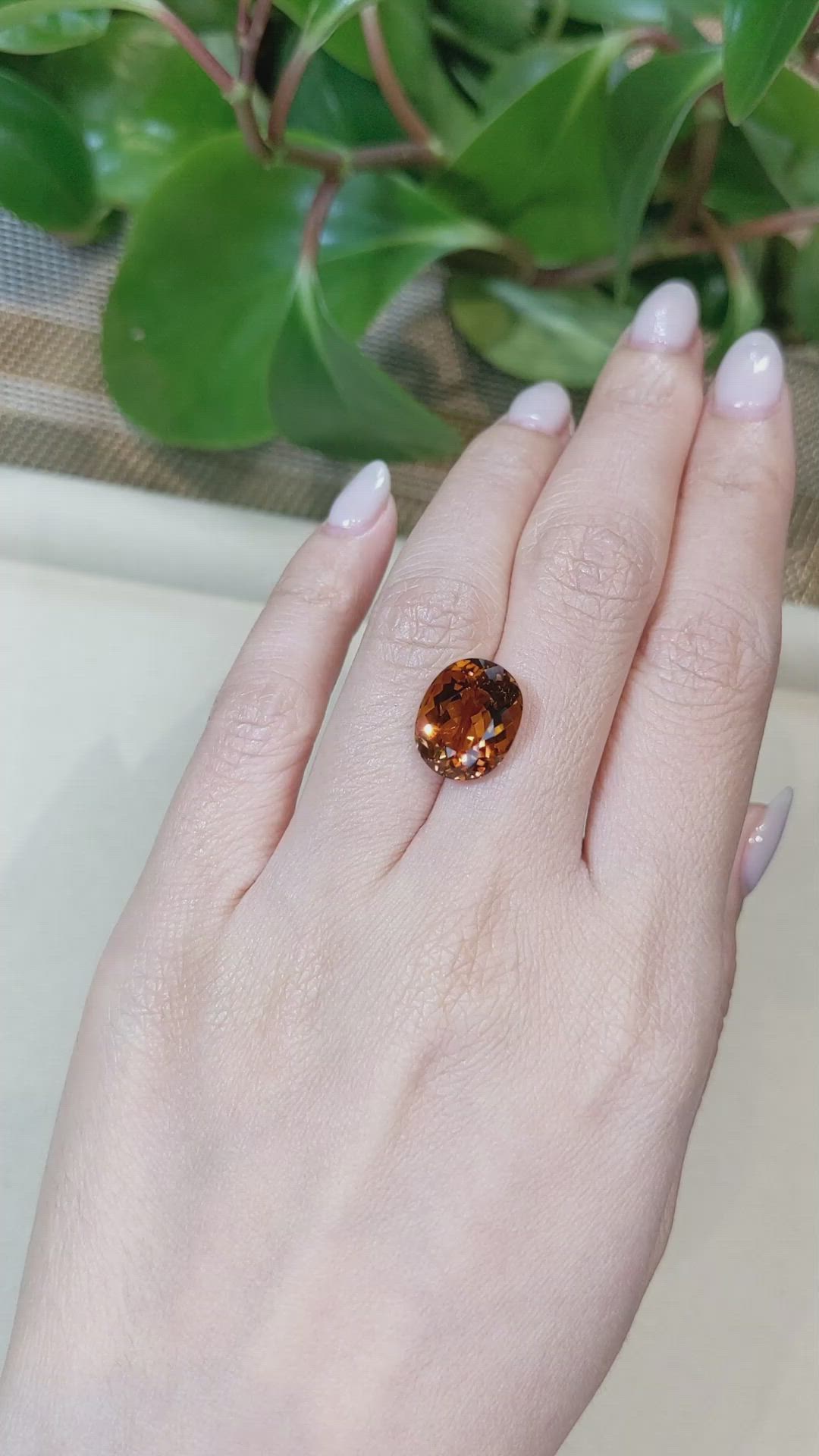 7.27 Ct. Madeira Citrine from Bolivia Size Video