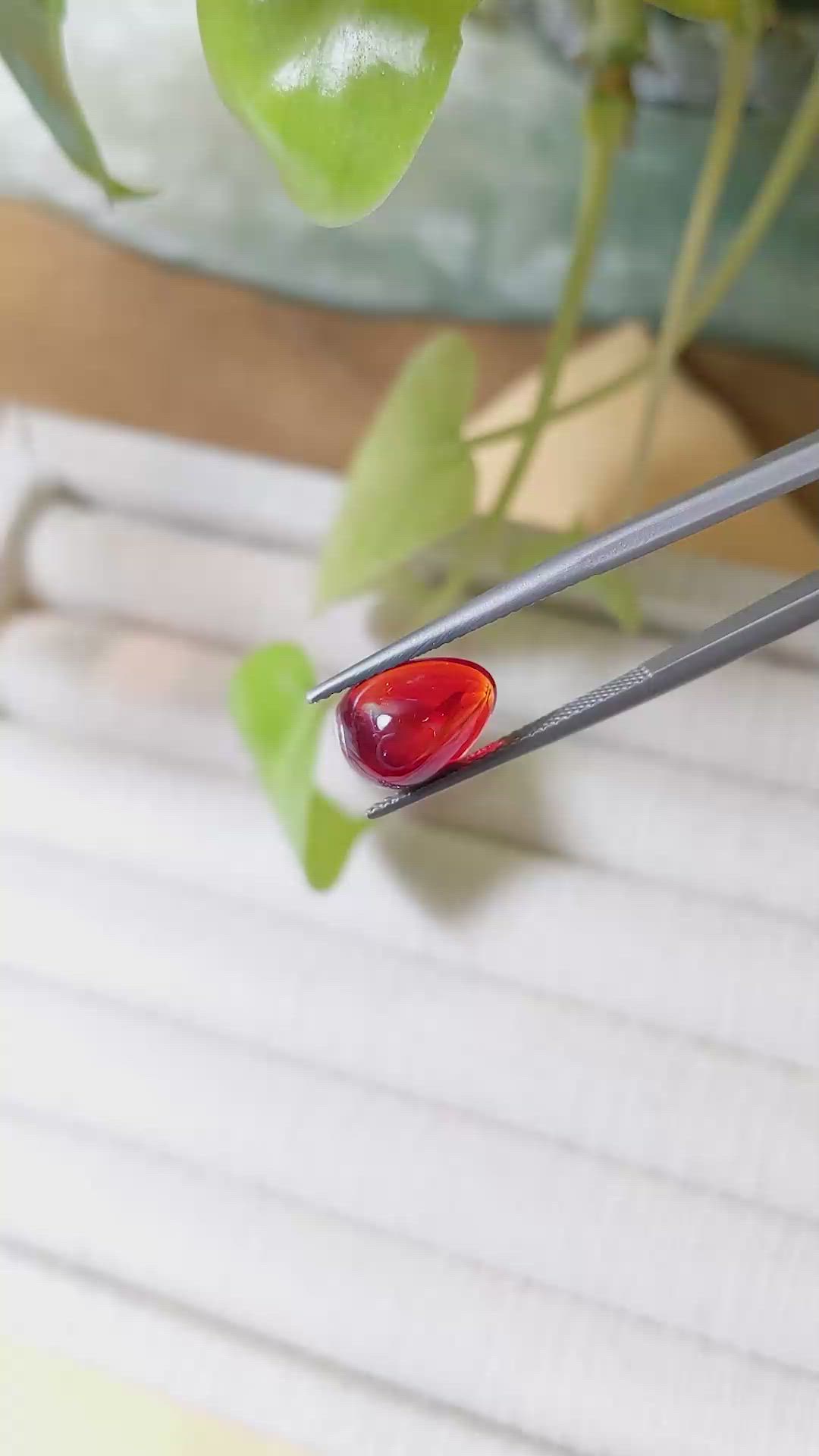 2.45 Ct. Cabochon Fire Opal from Mexico Size Video