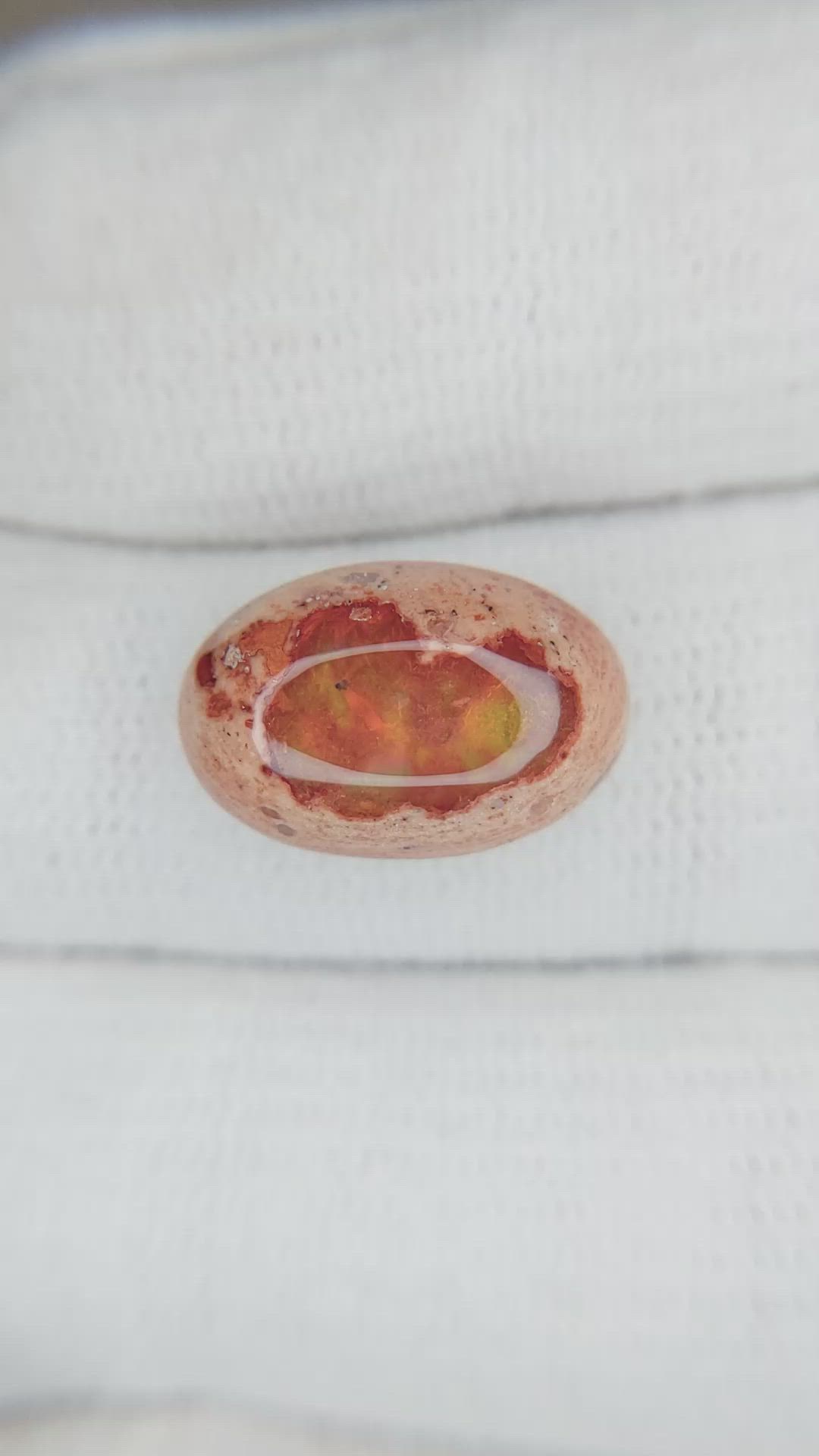 5.87 Ct. Cabochon Fire Opal from Mexico Size Video