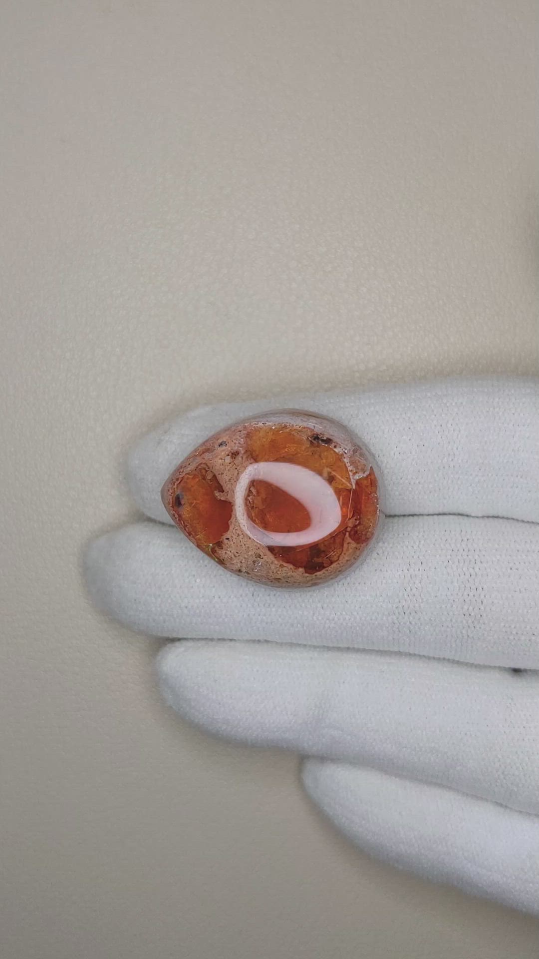 32.41 Ct. Cabochon Fire Opal from Mexico Size Video