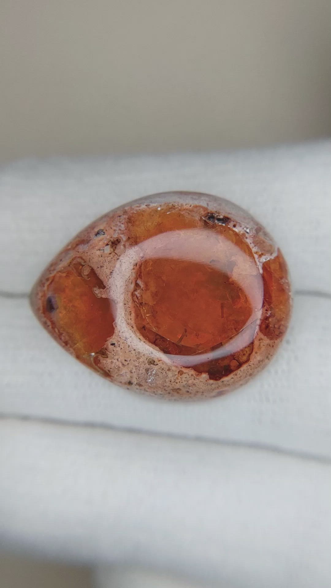 32.41 Ct. Cabochon Fire Opal from Mexico Size Video