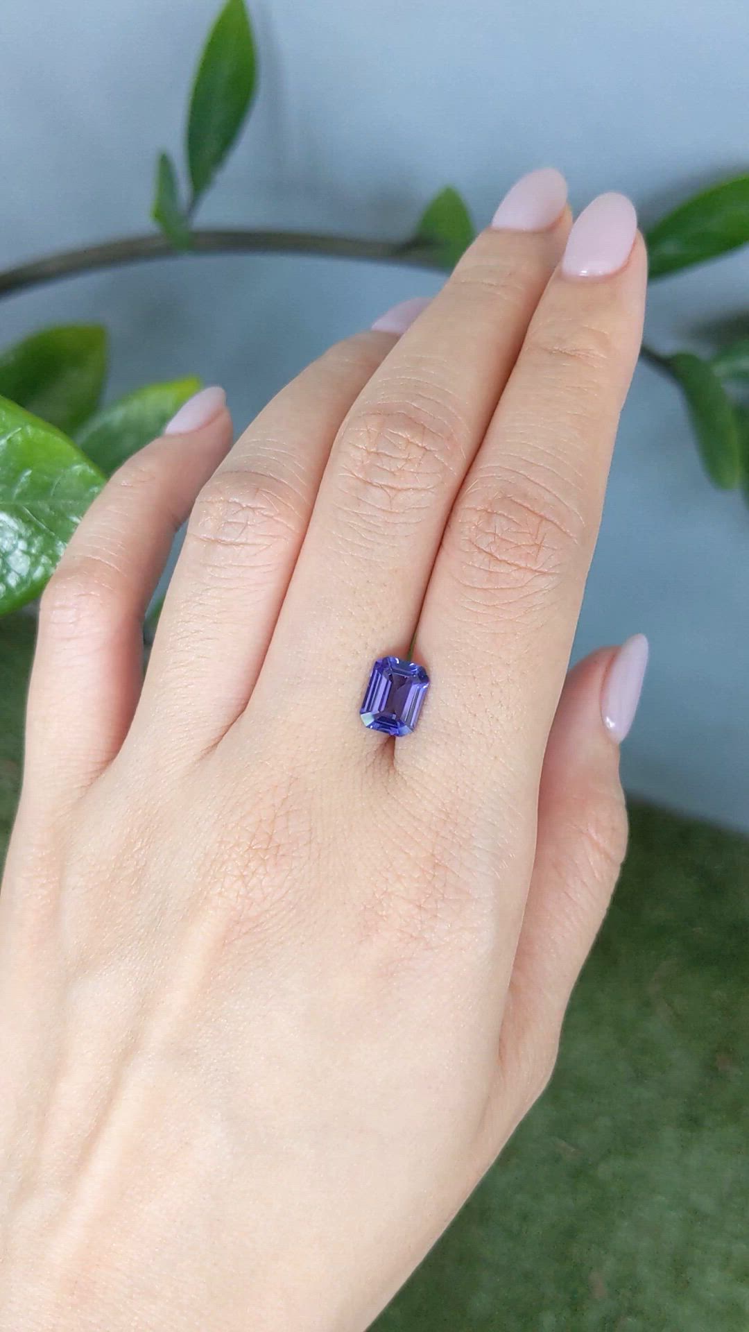 2.07 Ct. Violet Tanzanite from Tanzania Size Video