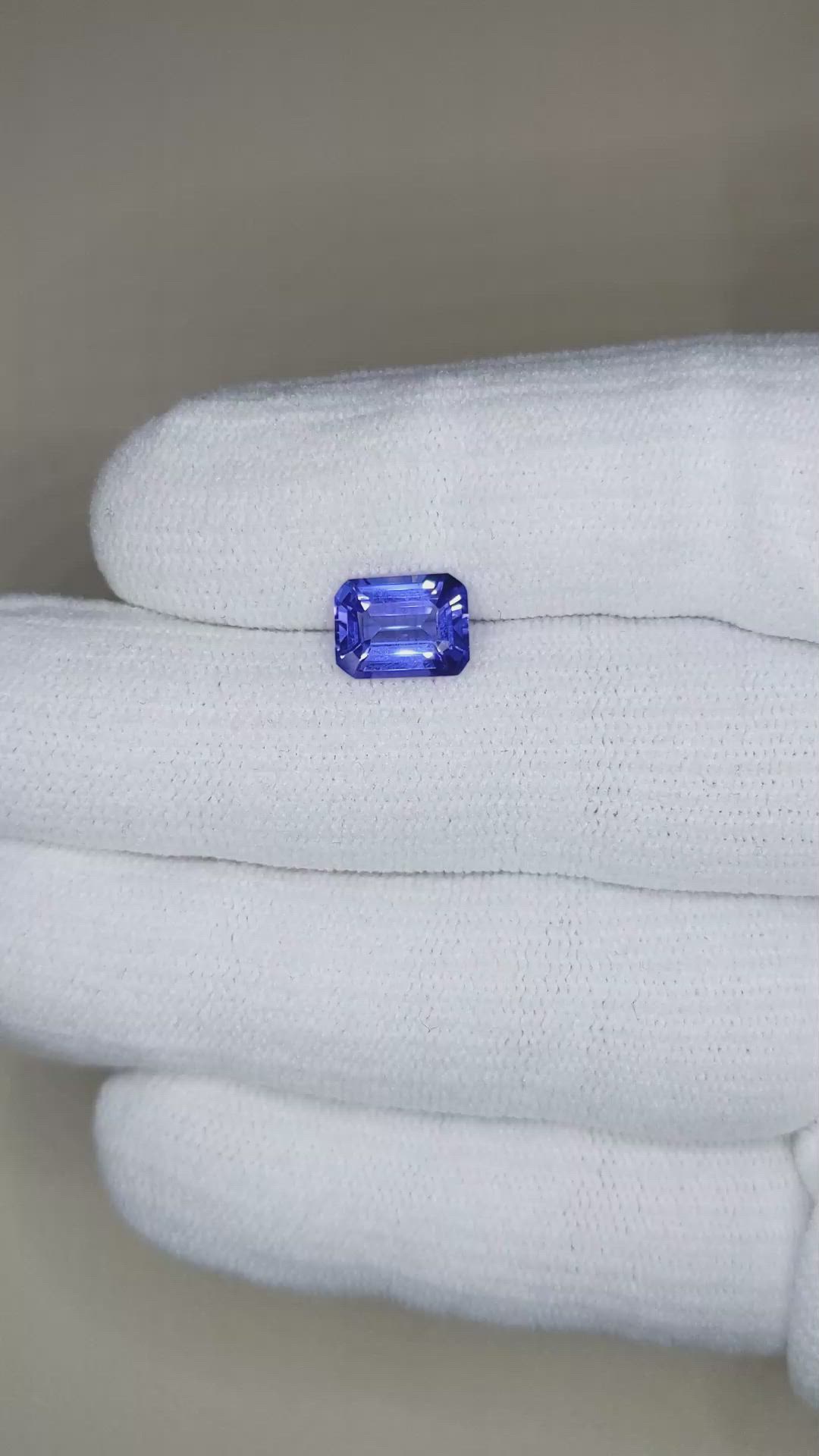 2.13 Ct. Violetish Blue Tanzanite from Tanzania Size Video