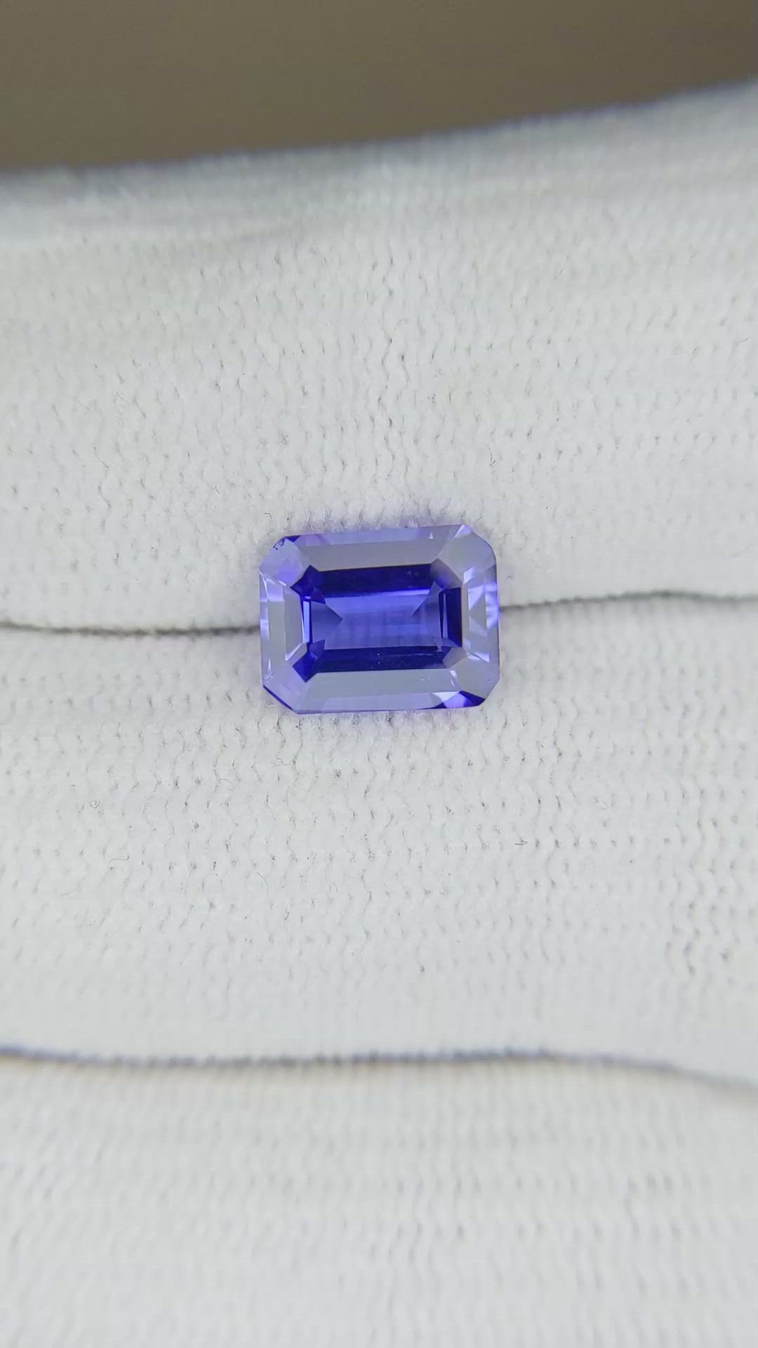 2.13 Ct. Violetish Blue Tanzanite from Tanzania Size Video