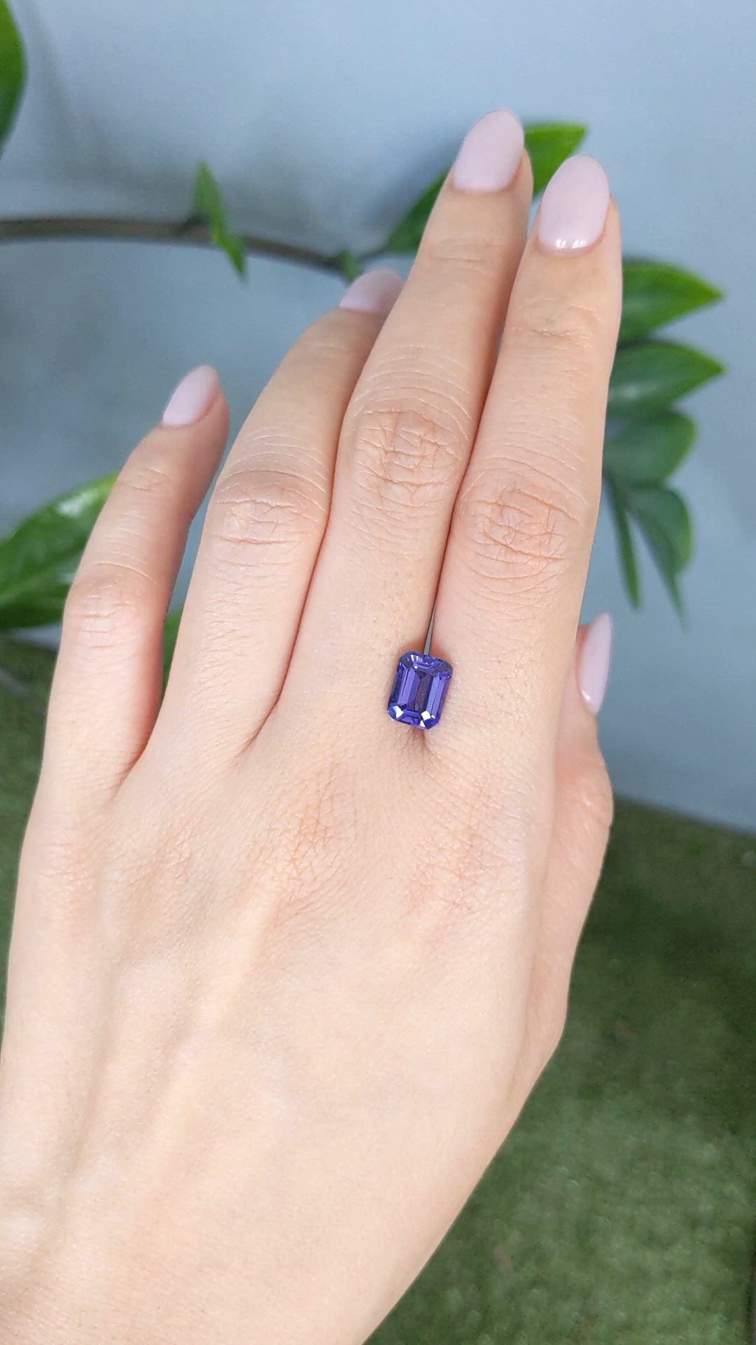 2.13 Ct. Violetish Blue Tanzanite from Tanzania Size Video