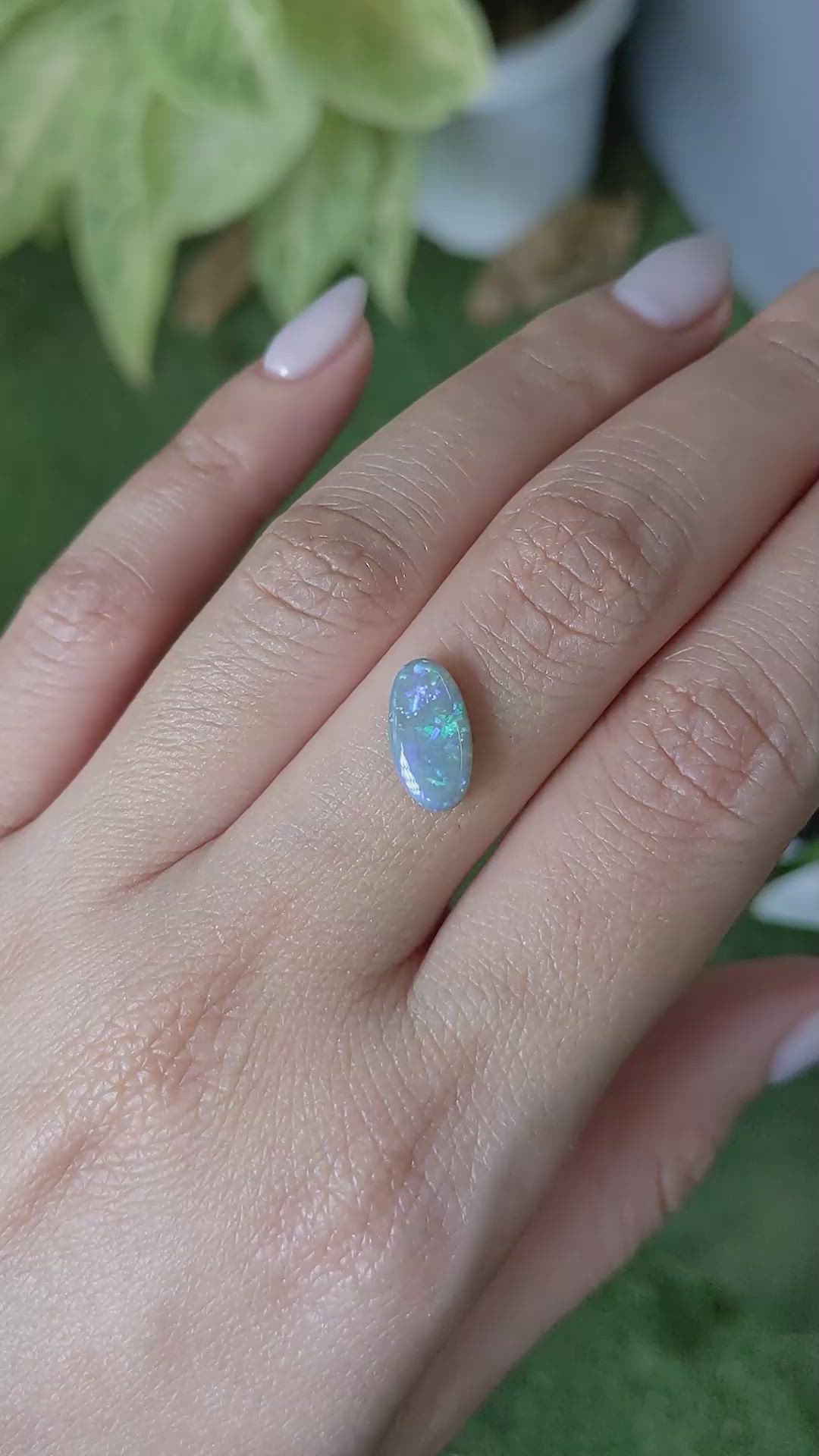 1.45 Ct. Cabochon Black Opal from Australia Size Video