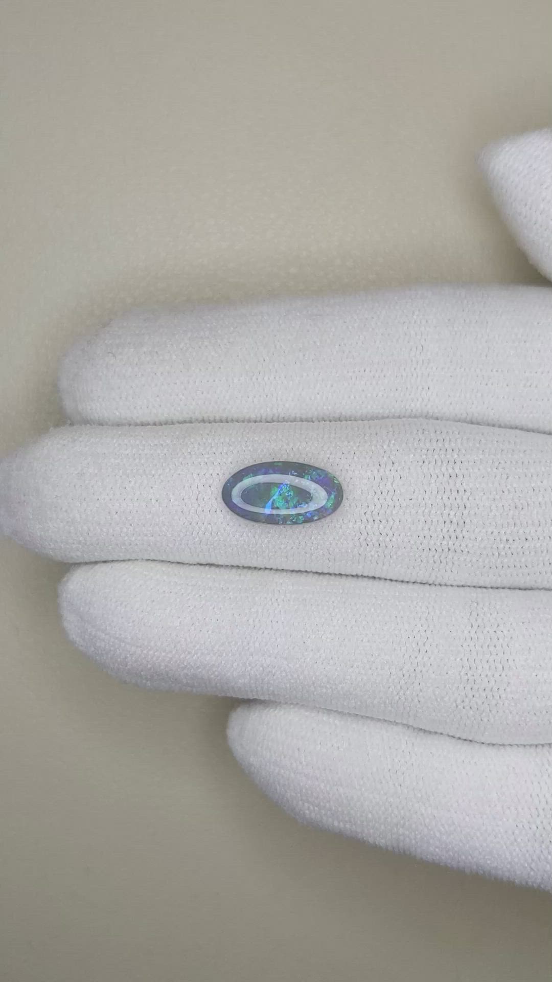 1.45 Ct. Cabochon Black Opal from Australia Size Video