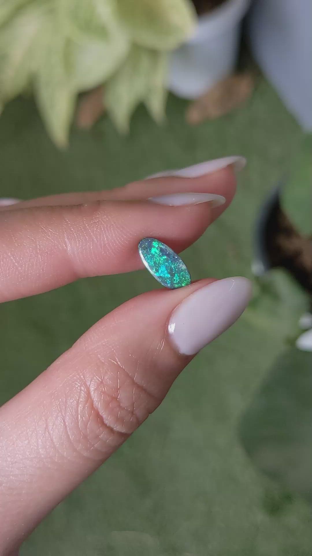 0.90 Ct. Cabochon Black Opal from Australia Size Video