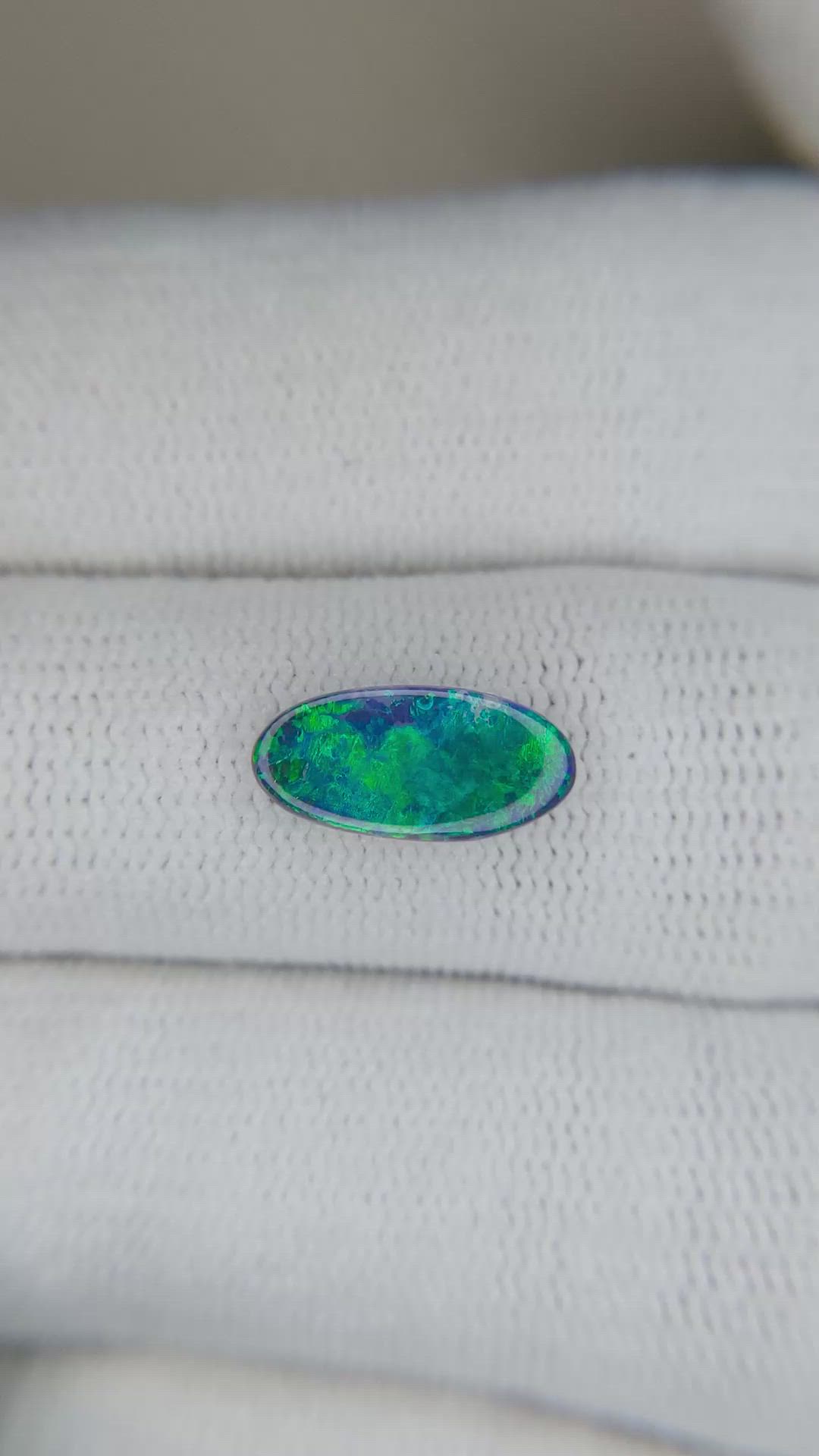 0.90 Ct. Cabochon Black Opal from Australia Size Video