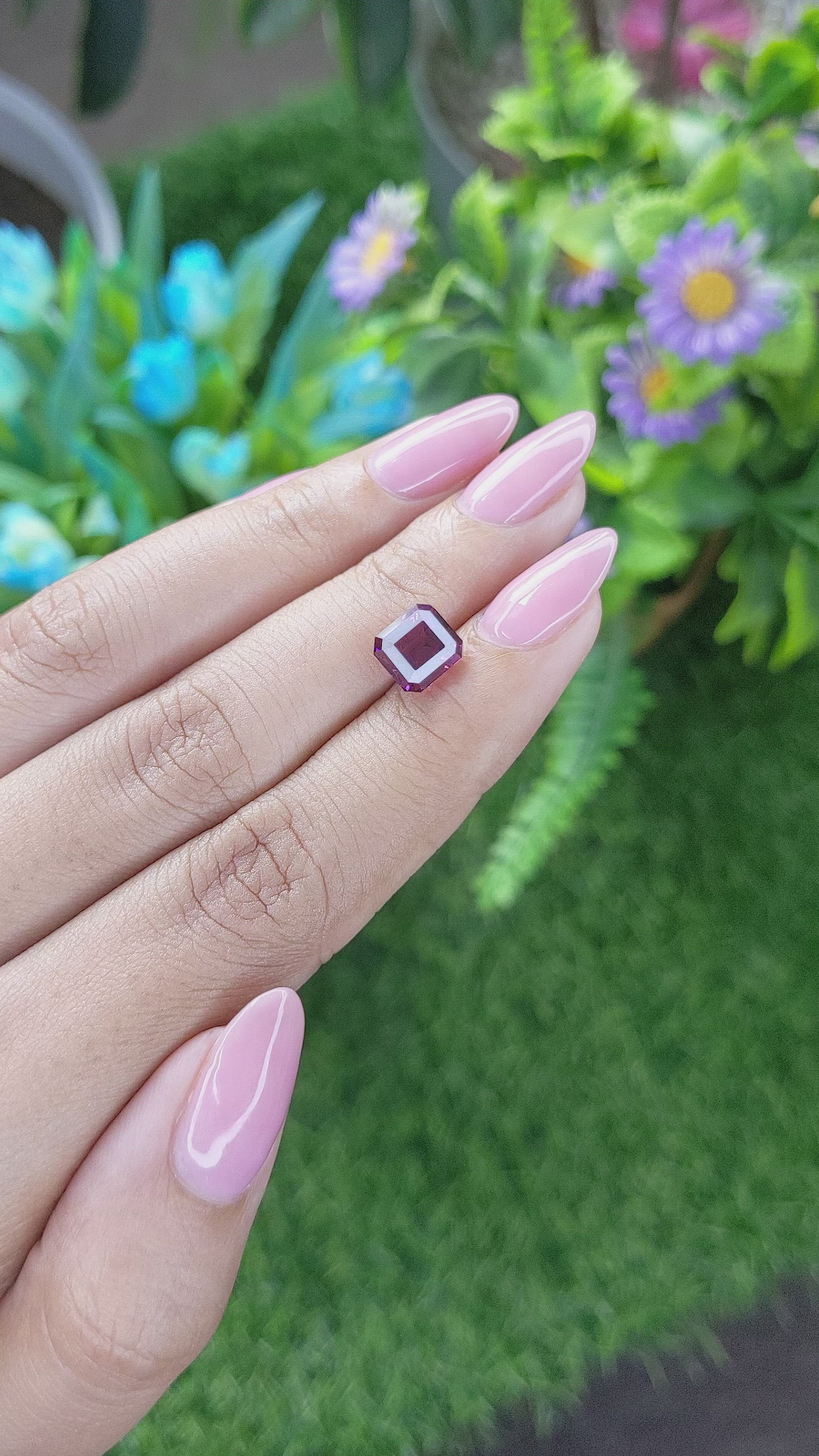 3.12 Ct. Purplish Pink Rhodolite Garnet from Tanzania Size Video