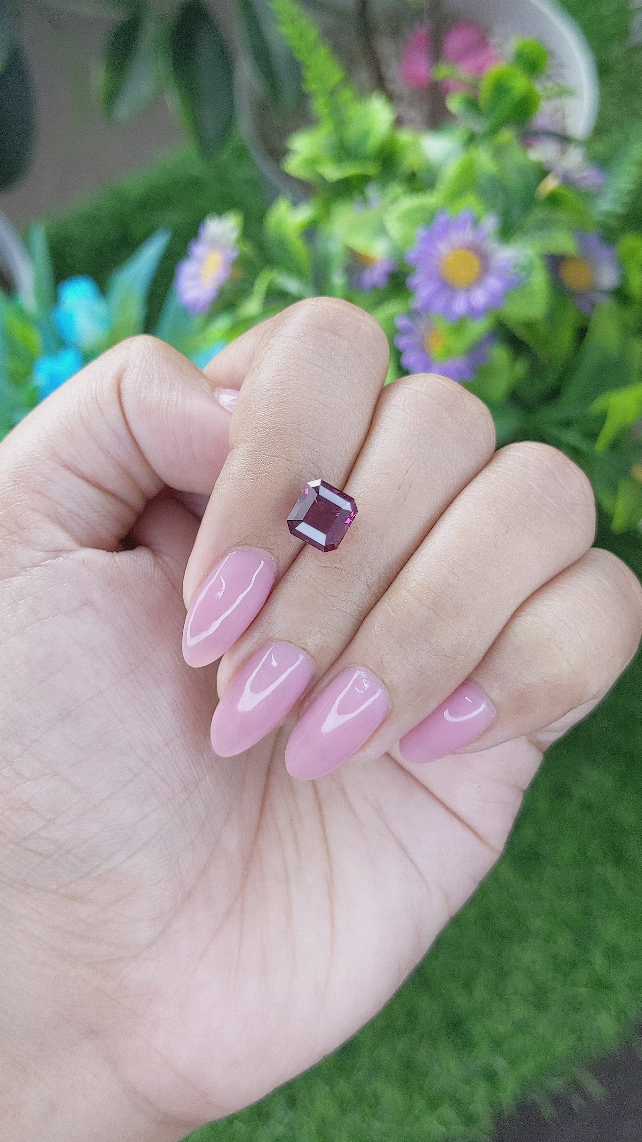 3.12 Ct. Purplish Pink Rhodolite Garnet from Tanzania Size Video