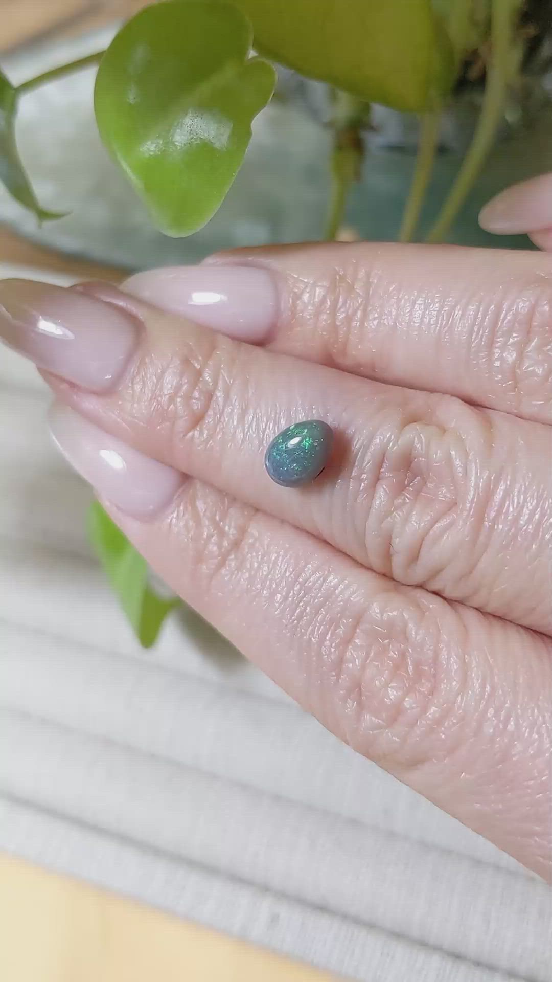 0.93 Ct. Cabochon Black Opal from Australia Size Video